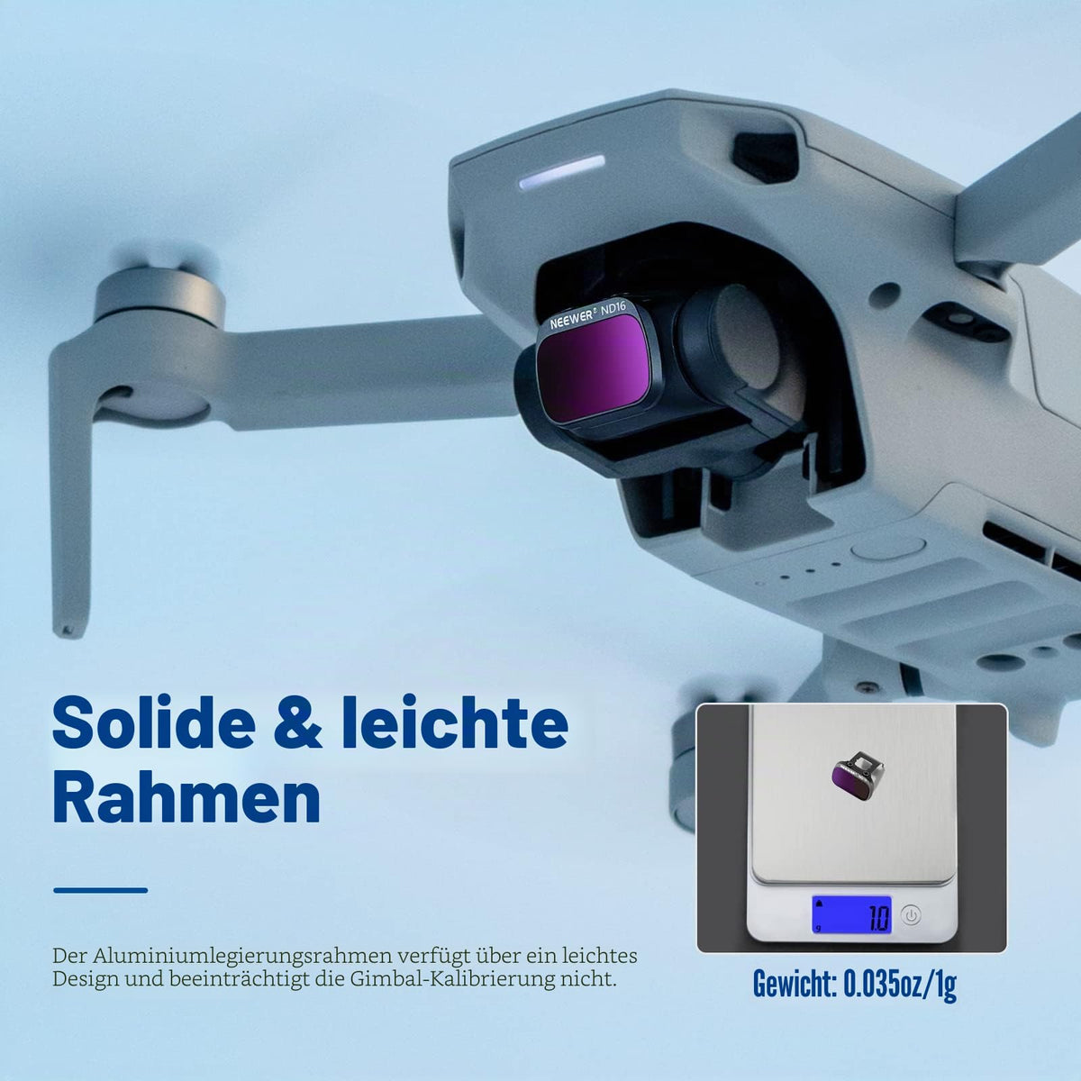 NEEWER 3er Pack ND Filterset, sticlă optică HD cu mai multe straturi, filtre ND8+ND16+CPL, compatibile cu DJI Mavic Mini, Mini 2, Mini SE, Mini 2SE - FL-DM