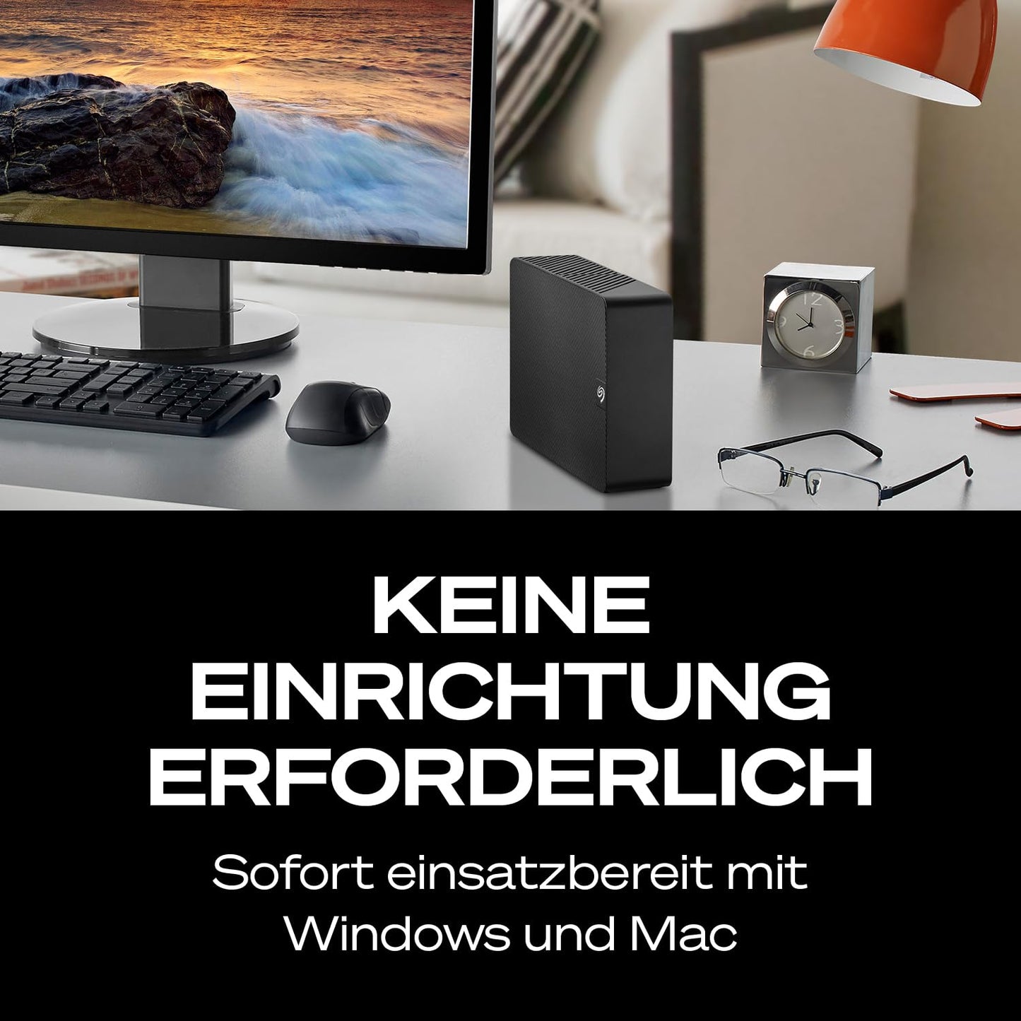 Seagate Expansion Desktop 16TB, external hard drive, 3.5 inch, USB 3.0, PC & Notebook, incl. Data Rescue Service (STKP16000400)