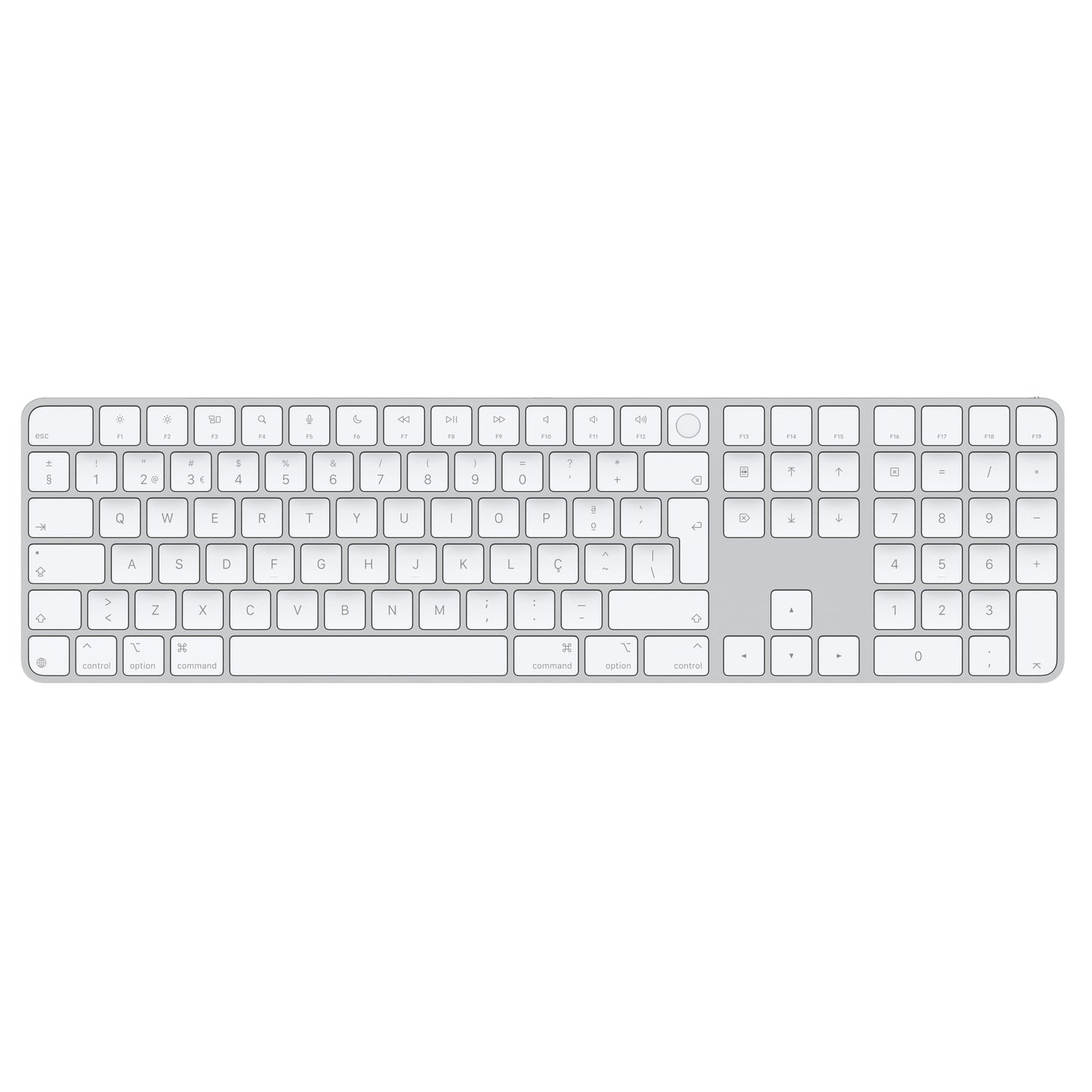 Apple Magic Keyboard with Touch ID and numeric keypad for Mac models with Apple chip - Portuguese - White keys  - MXK73PO/A