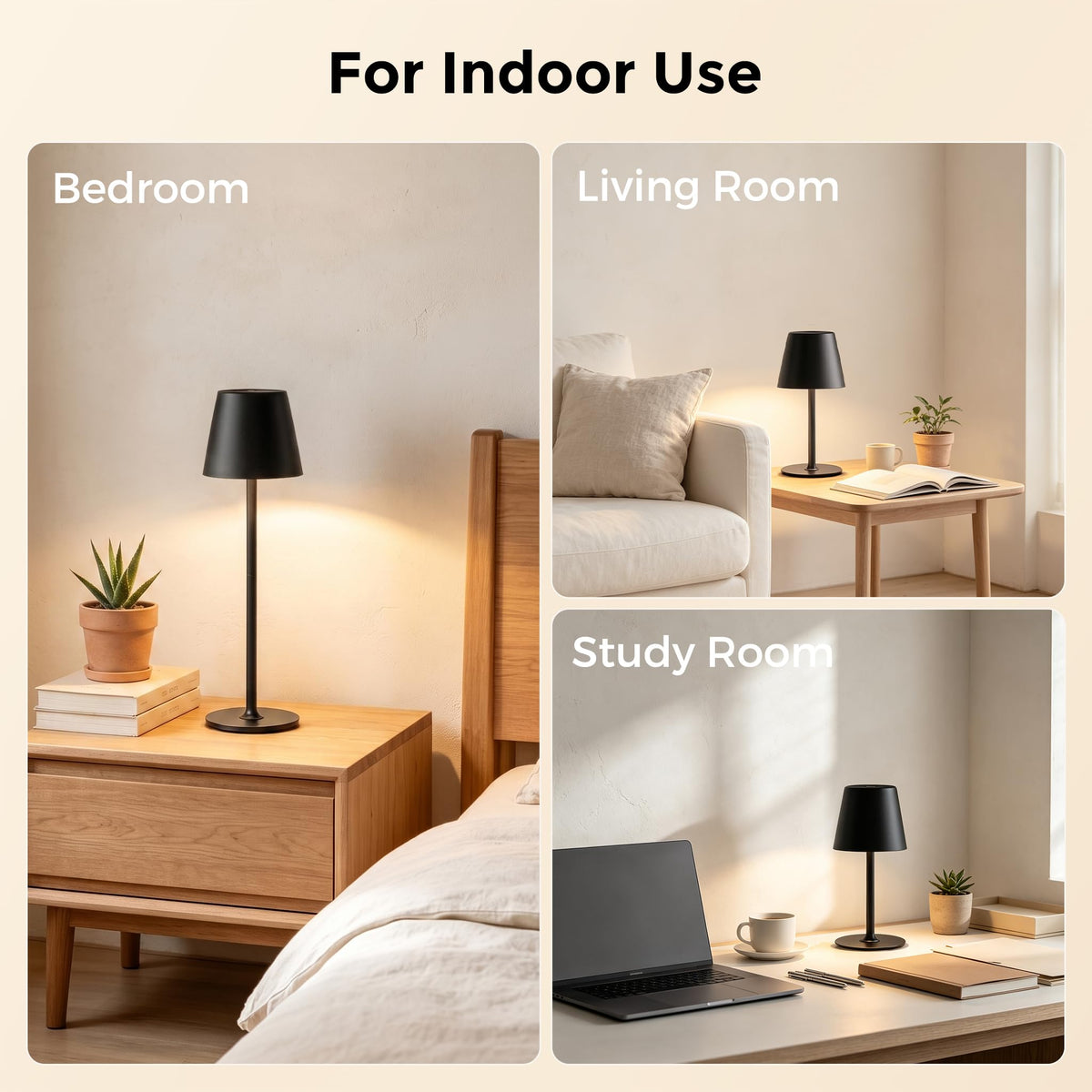 UPXNBOR LED Table Lamp Wireless 2-Piece Set, Metal Table Lamp for Outdoor & Indoor - UP-WSA