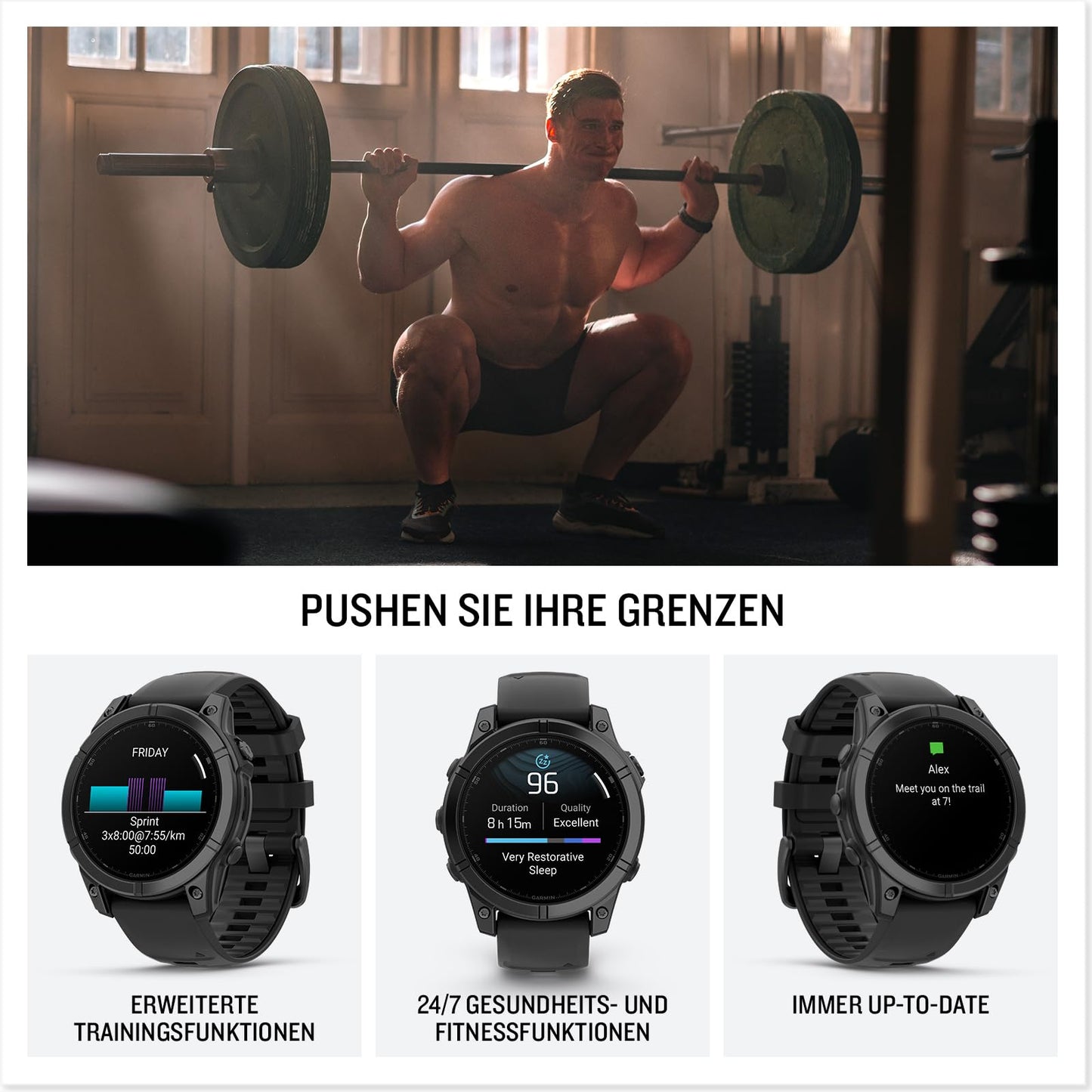 Garmin fēnix E 47mm – multisport smartwatch, 1.3" AMOLED touch/button display, up to 16 days battery life, 80+ sports apps, TOPO maps, music, notifications - 010-03025-01