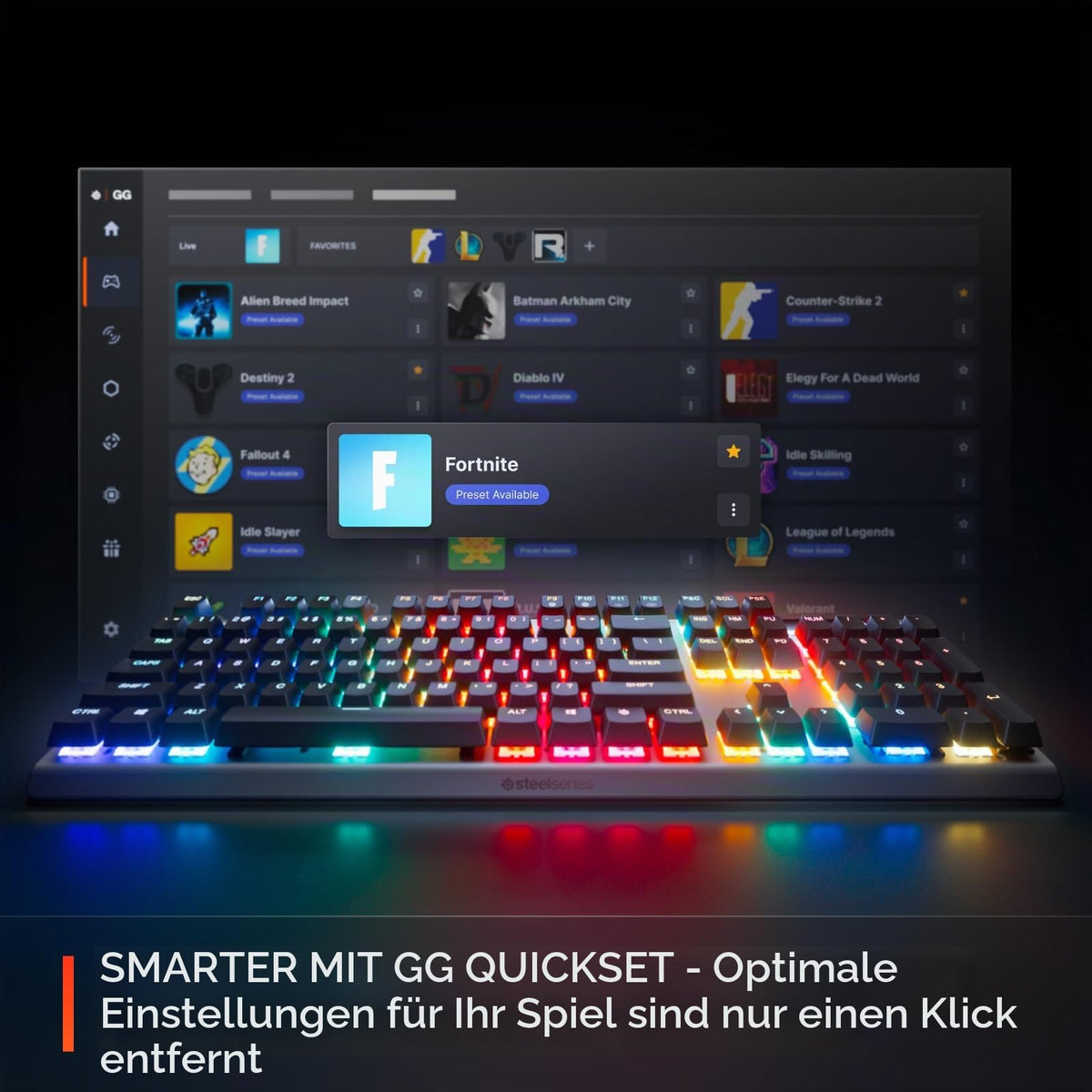 SteelSeries Apex Pro Gen 3 - Gaming Keyboard - Hall Effect Switches; OmniPoint 3.0 - Adjustable Actuation - Game-Ready Presets - Rapid Trigger, Protection Mode, Rapid Tap/SOCD - American QWERTY - 64660