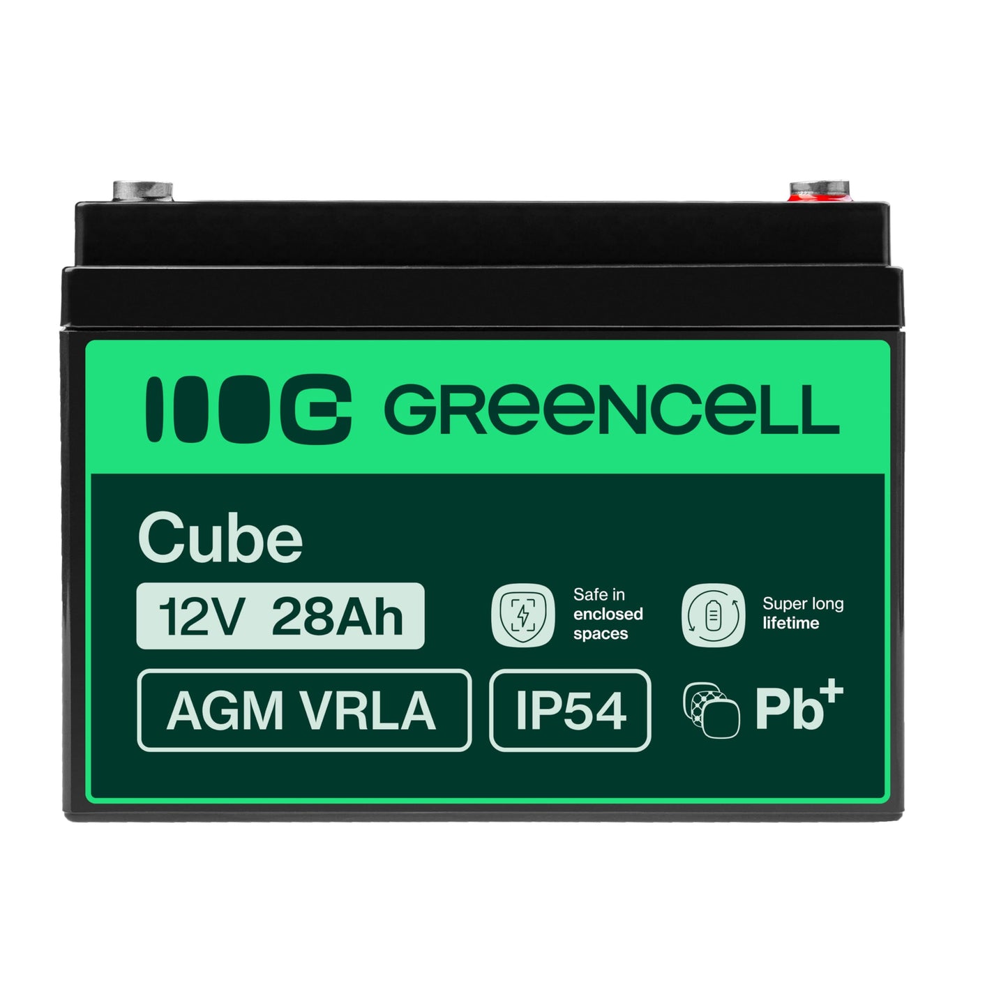 Green Cell AGM 12V 28Ah battery VRLA lead battery lead battery replacement battery gel battery battery cycle cycle unmanned caravan, photovoltaic, wheelchair, solar storage, solar panel, caravan - AGM55