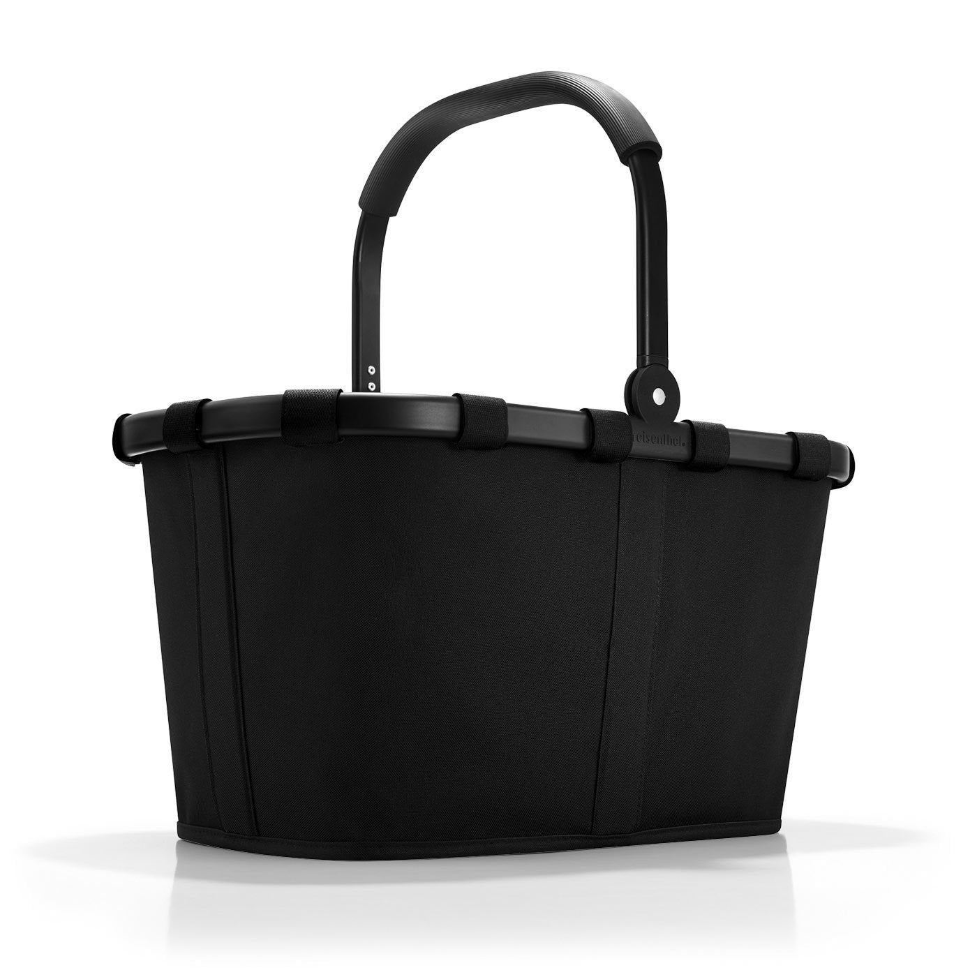 reisenthel carrybag in black – sturdy shopping basket with plenty of storage space and practical inner pocket – elegant and water-repellent design - BK7040