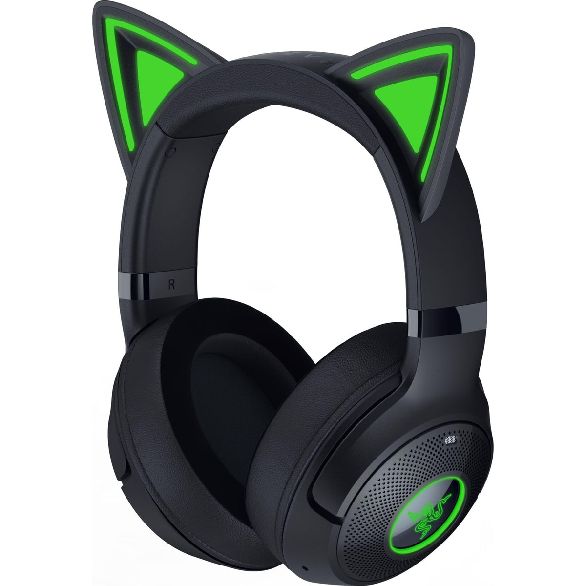 Razer Kraken Kitty V2 BT - Wireless Bluetooth RGB headset with kitty ears for gaming and streaming (325g, Triforce 40mm drivers, Bluetooth 5.2, noise-cancelling mic, 40 hours battery life) Black - RZ04-04860500-R3M1
