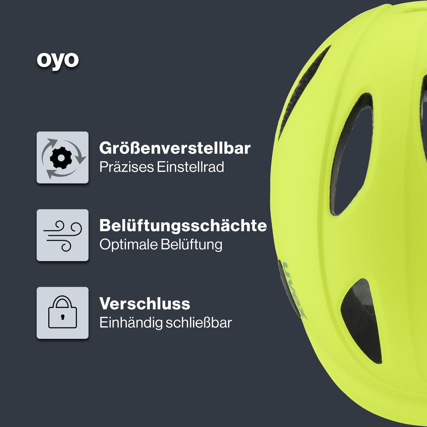 uvex OYO children's bicycle helmet, neon yellow-moss green matt, 50-54 cm - S4100490817