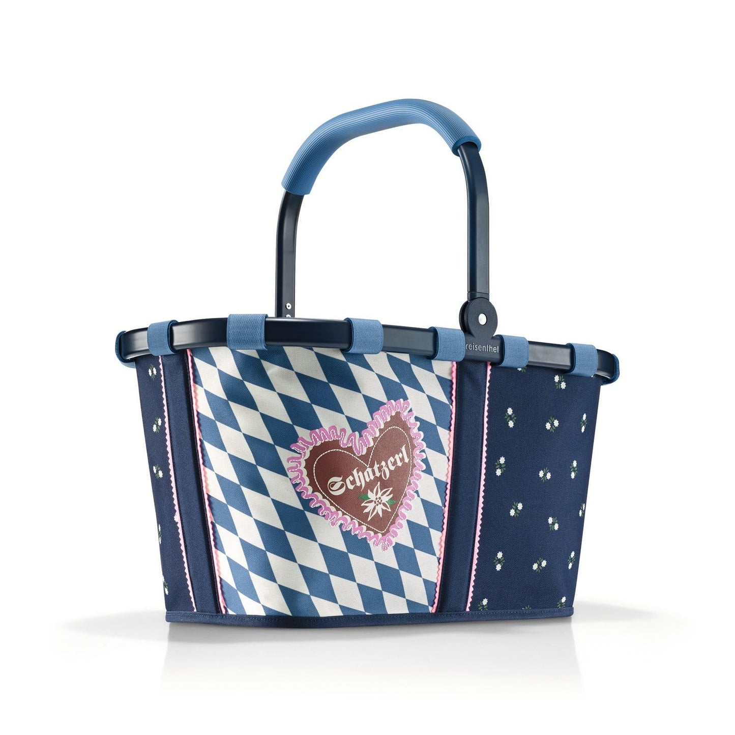 Reisenthel carrybag frame Bavaria 6 blue – Stable shopping basket with lots of storage space and practical inner pocket – Elegant and water-repellent design - BK4083