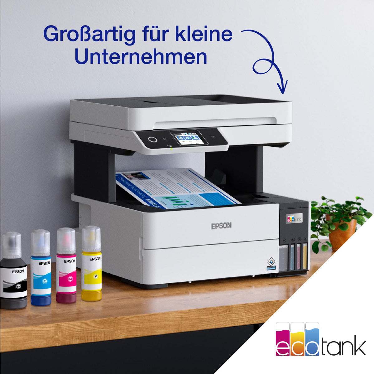 Epson EcoTank ET-5170 Ink Tank Printer | for small offices & businesses | WiFi & Ethernet | A4 | Print, Copy, Scan, Fax | Duplex Printing | 6.1 cm Touchscreen | ADF