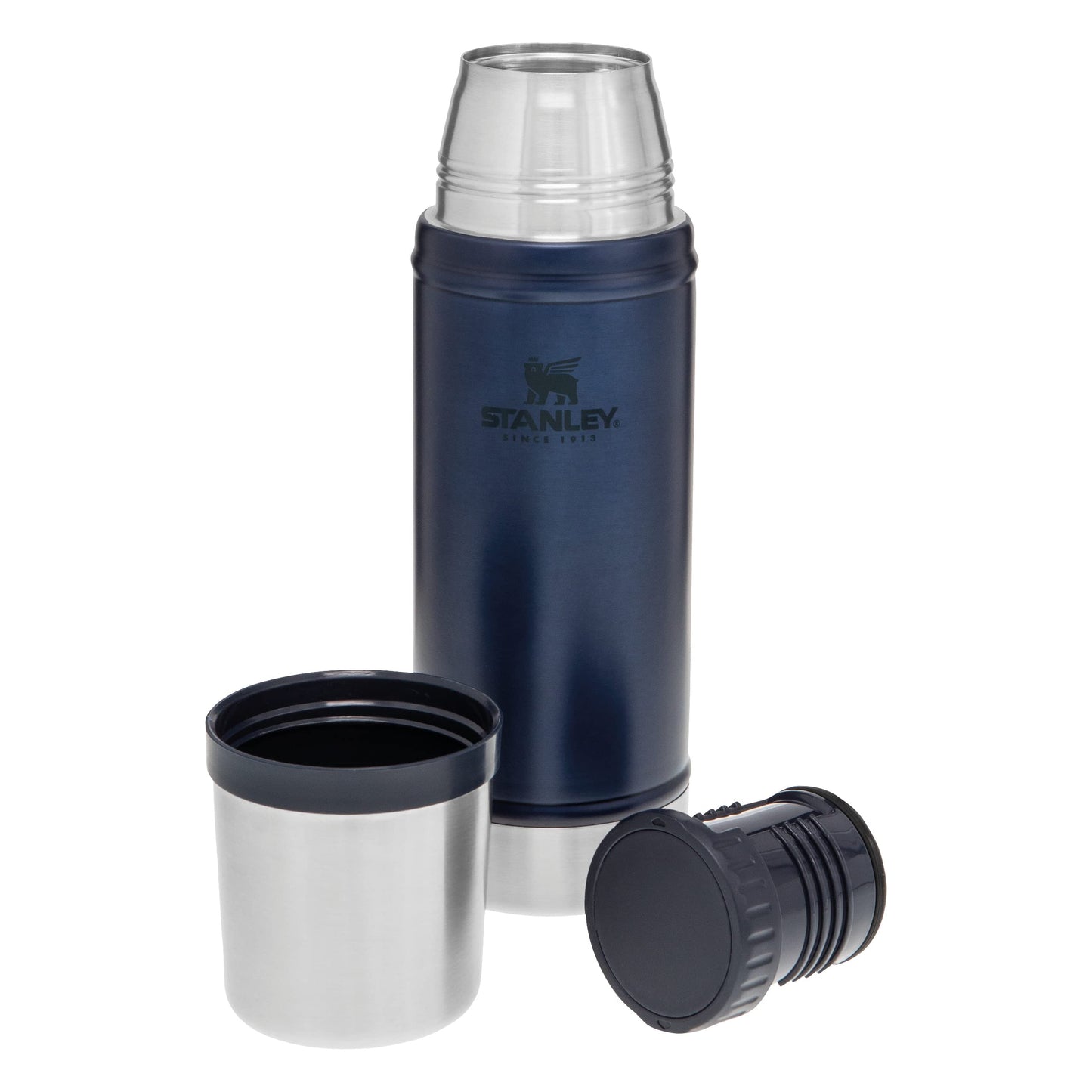 Stanley 1913 Classic Legendary Thermos Bottle 473 ml - Thermos Keeps Hot or Cold for 15 Hours - Stainless Steel Thermos Flask - BPA Free - Dishwasher Safe - Nightfall - 10-01228-088