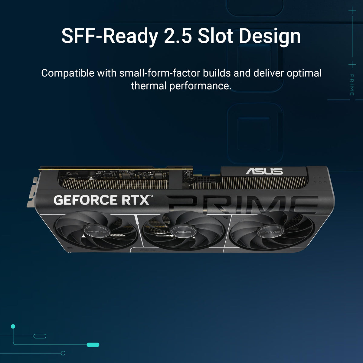 Placă grafică pentru jocuri ASUS Prime GeForce RTX 5070 12GB GDDR7 (arhitectură NVIDIA Blackwell și DLSS 4, design cu 2,5 sloturi, SSF, PCIe 5.0, 3X DisplayPort 2.1b, 1x HDMI 2.1b, PRIME-RTX5070-12G) - 90YV0M11-M0NA00