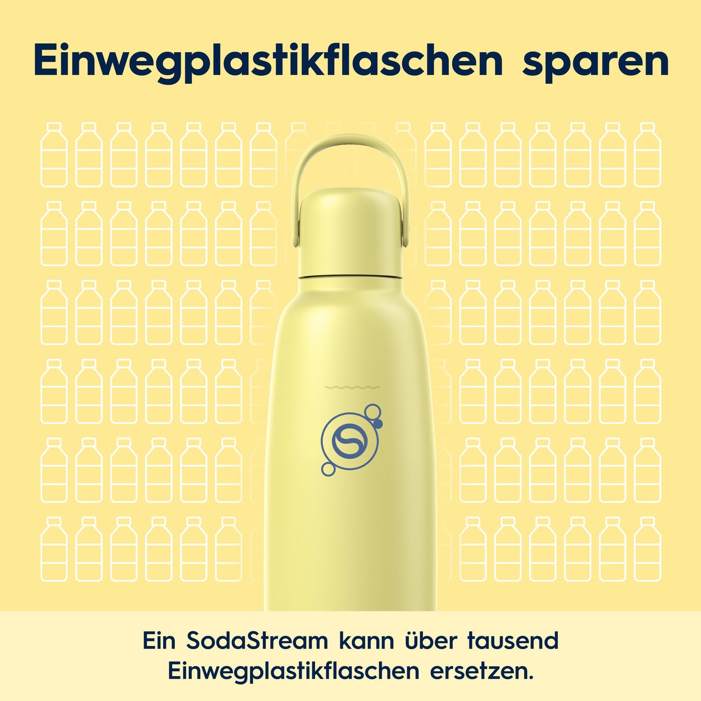sodastream Fizz & Go stainless steel soda bottle 0.9 l, double-walled insulated thermos bottle, keeps warm & cold, for carbonated drinks, compatible with DUO, TERRA, ART, ENSO & more, lemon yellow - 1062417440