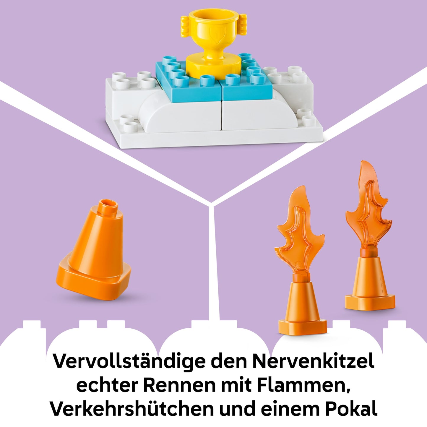 LEGO DUPLO Town Creative ski jumps with small speedsters 3-in-1 set - learning toy to promote motor skills - Montessori toy with 2 racing cars - gift for toddlers aged 3 and over - 10478