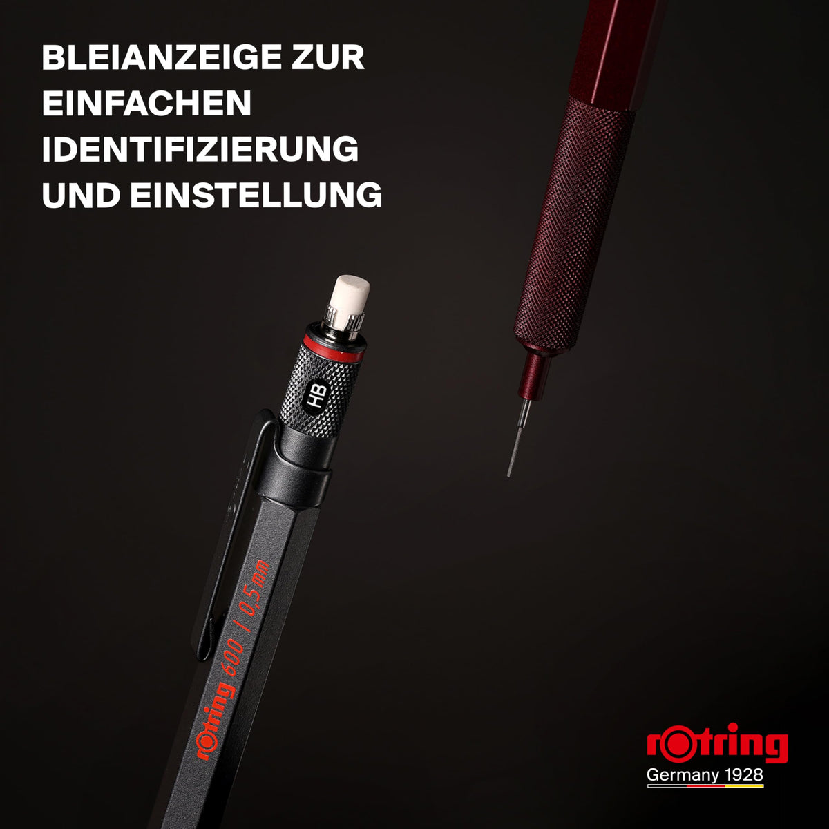 rOtring 600 Mechanical Pencil | HB Lead 0.5 mm | Twist-Lead Pencil with Full Metal Body | Stone Grey | Non-slip Knurled Grip Zone and Hexagonal Shaft - SAP_2204409