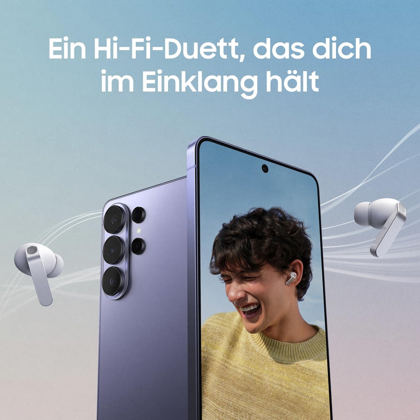 Samsung Galaxy Buds4 Pro, Hi-Fi wireless Bluetooth headphones, 2-way speakers, noise cancellation via Adaptive Noise Canceling, in-ear earphones, 360 audio, AI agent with voice control, white - SM-R640
