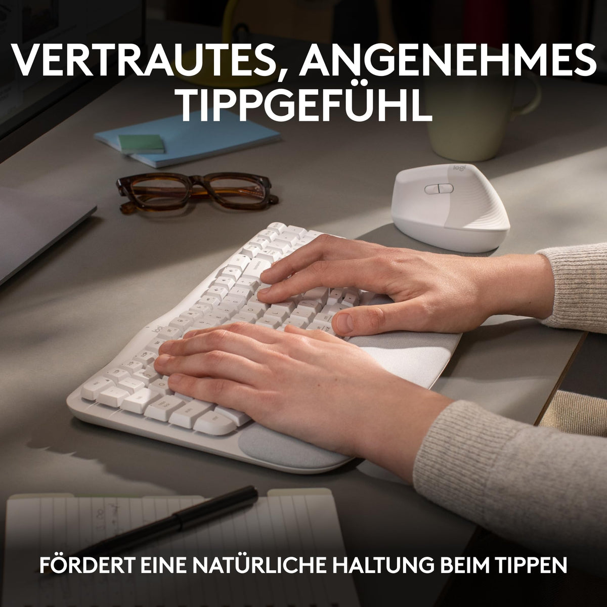 Logitech Wave Keys wireless ergonomic keyboard (White) - 920-012284