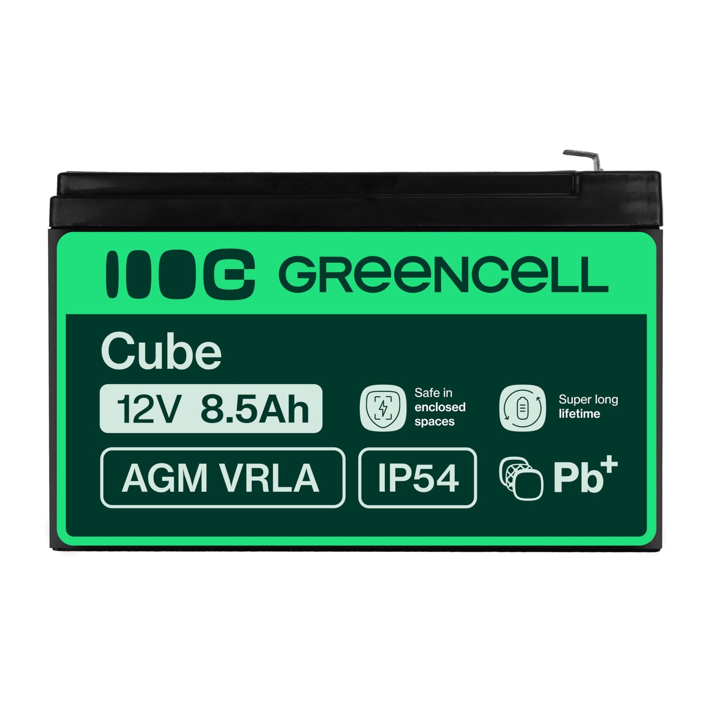 Green Cell AGM 12V 8.5Ah battery fleece battery VRLA lead lead battery replacement battery supply battery cycle-proof maintenance-free for alarm, UPS, UPS, energy reserve, security technology, telecom - AGM47