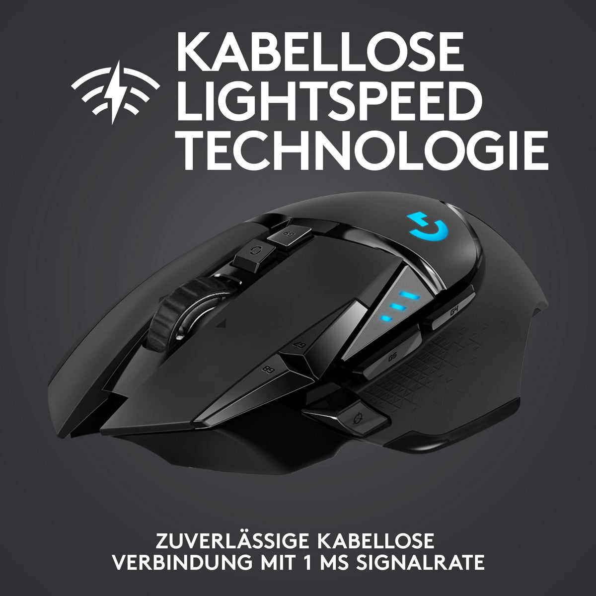 Logitech G502 LIGHTSPEED wireless gaming mouse with HERO 25K DPI sensor - 910-005568