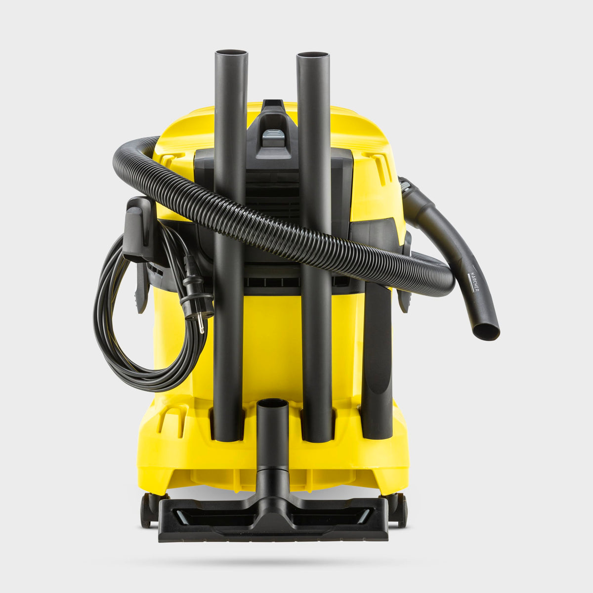 KÄRCHER WD 4 V-20/5/22 Wet & Dry Vacuum Cleaner, 20 l plastic container, 5 m cable, 2.2 m suction hose, clip floor nozzle, "Pull & Push" locking system, flat pleated filter and fleece filter bag, Yellow - 1.628-209.0