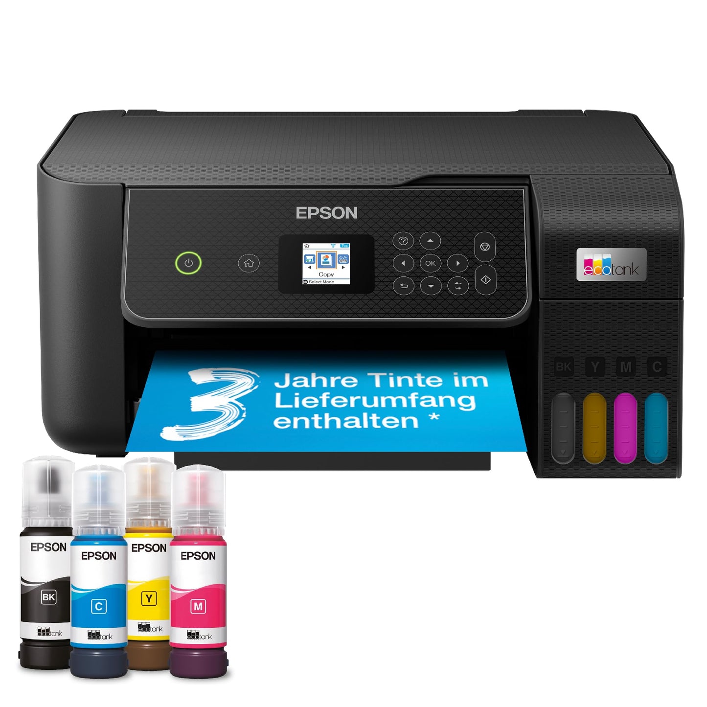 Epson EcoTank ET-2870 ink tank printer | for busy households | WiFi | A4 | Print, Copy, Scan | 3.7 cm LCD display | Includes ink for up to 3 years