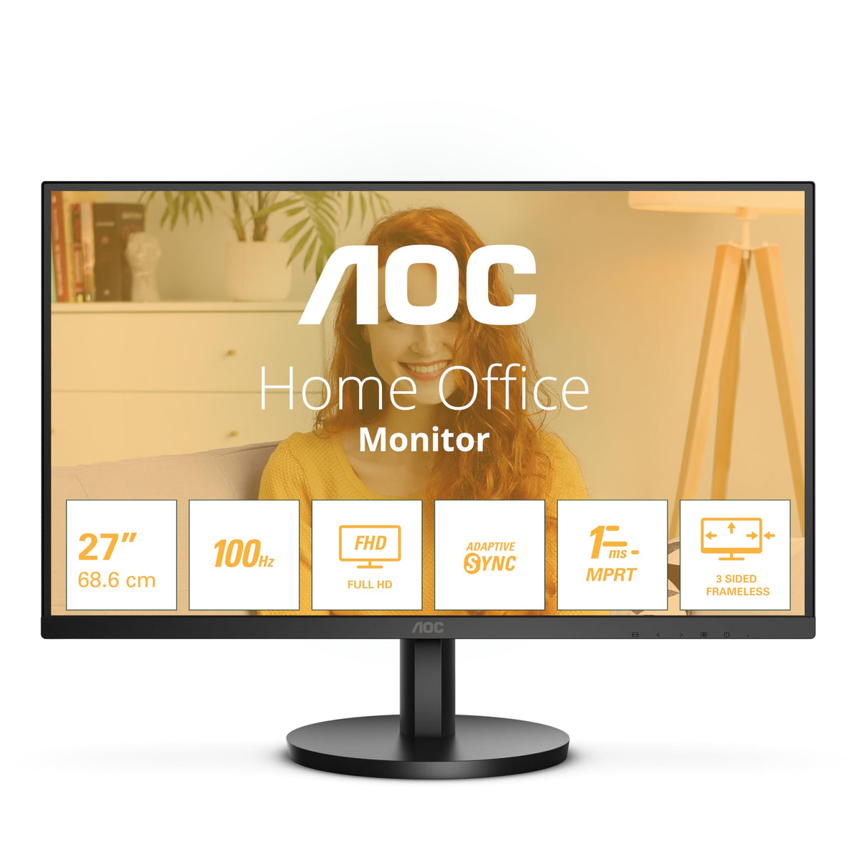 AOC 27B3HMA2 - 27 Inch Full HD Monitor, built-in speakers (1920x1080, 100 Hz, VGA, HDMI 1.4) black