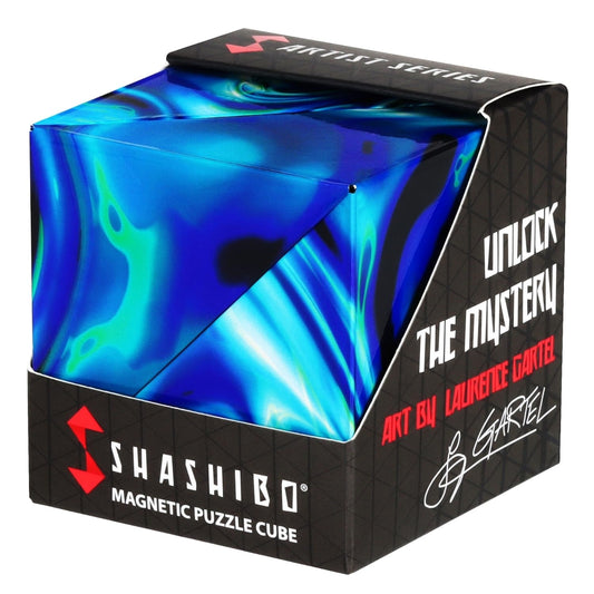 SHASHIBO Shape Changing Box - Award-winning, patented fidget cube with 36 rare earth magnets - can be transformed into over 100 shapes (Mystic Ocean) - SHA11MO