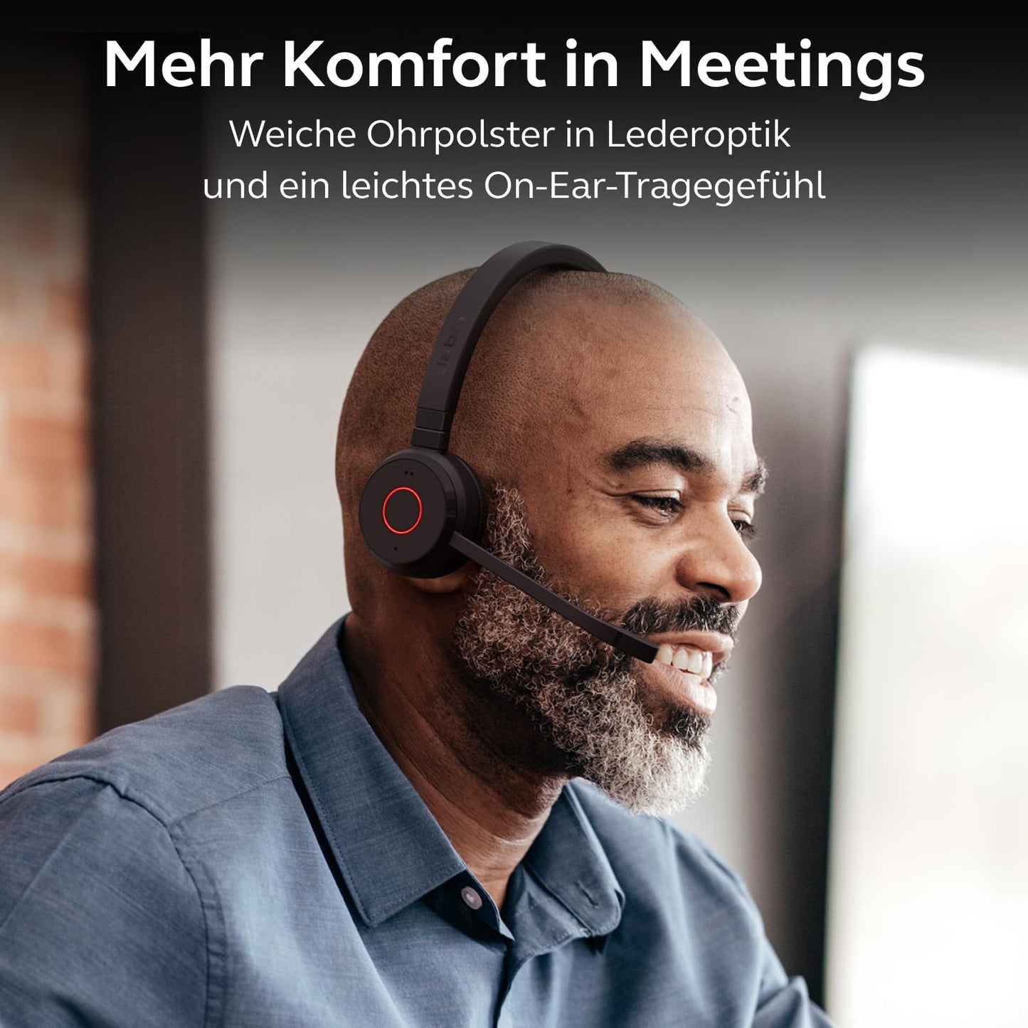 Jabra Evolve 65 TE (3rd Edition 2025) Wireless Bluetooth mono headset with microphone, connection for 2 devices, 16 hours of battery life, noise cancellation, USB-A adapter, MS Teams, black - 6693-833-309