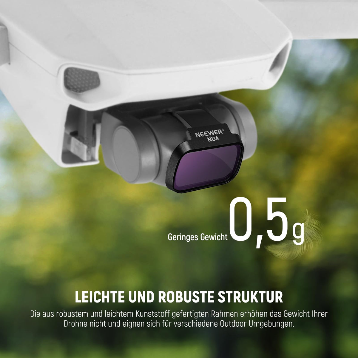 NEEWER Pachet de 6 set de filtre ND compatibile cu DJI Mini 4K/2/Mavic/SE/2 SE, accesorii pentru lentile dronei, filtru de densitate neutră UV CPL Snap On ND4/ND8/ND16/ND32, sticlă HD cu acoperire multiplă, sigur pentru cardan, FL-B31