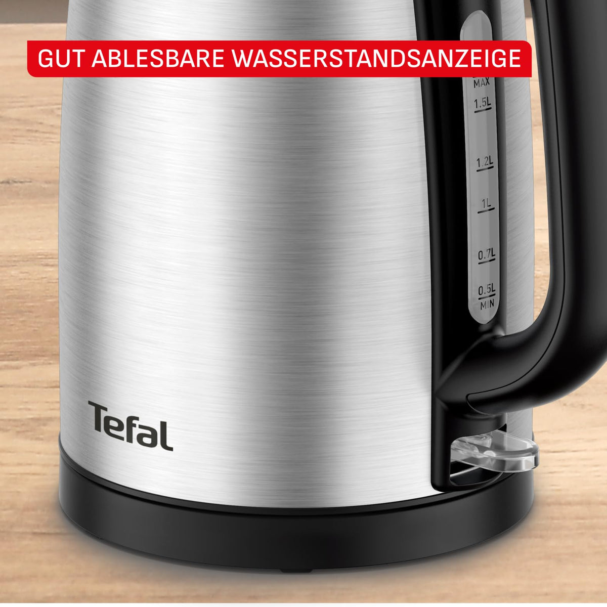 Tefal Fierbător de apă din oțel inoxidabil, 1,7 l, 2200 Watt pentru fierbere rapidă - KI1R0DE0