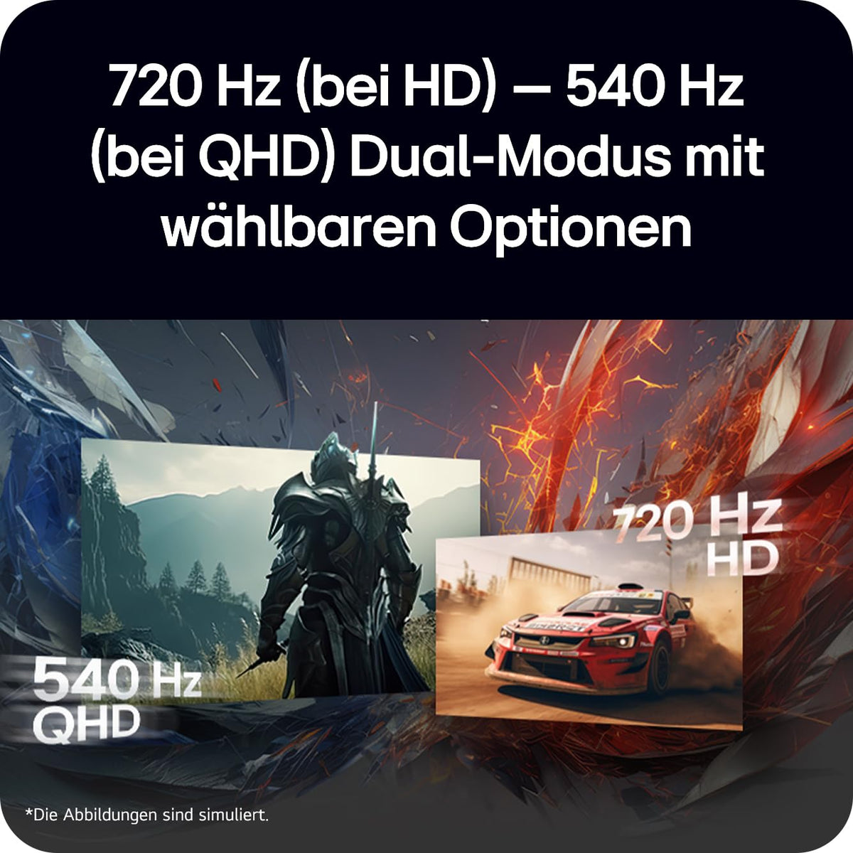 LG Ultragear™ 27GX790B-B Monitor de Gaming QHD OLED de 27 Zoll, 540Hz/720Hz Dual Mode, 0,02ms, DisplayHDR True Black 500, AMD FreeSync Premium Pro, 1x DisplayPort 2.1, 2X HDMI 2.1, Negru
