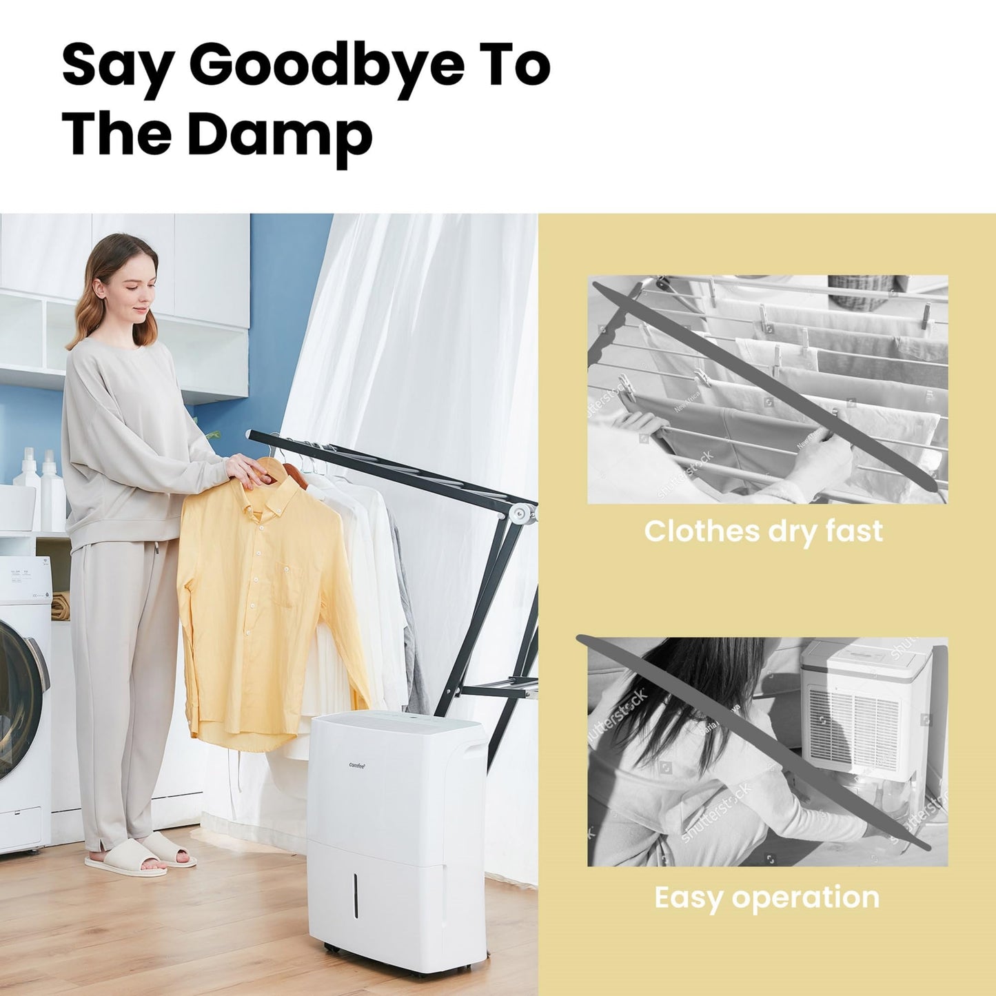 Comfee dehumidifier MDDF-20DEN7, 20L/24h, room size approx. 100m³ (40m²), APP-enabled WiFi control - MDDF-20DEN7-WF