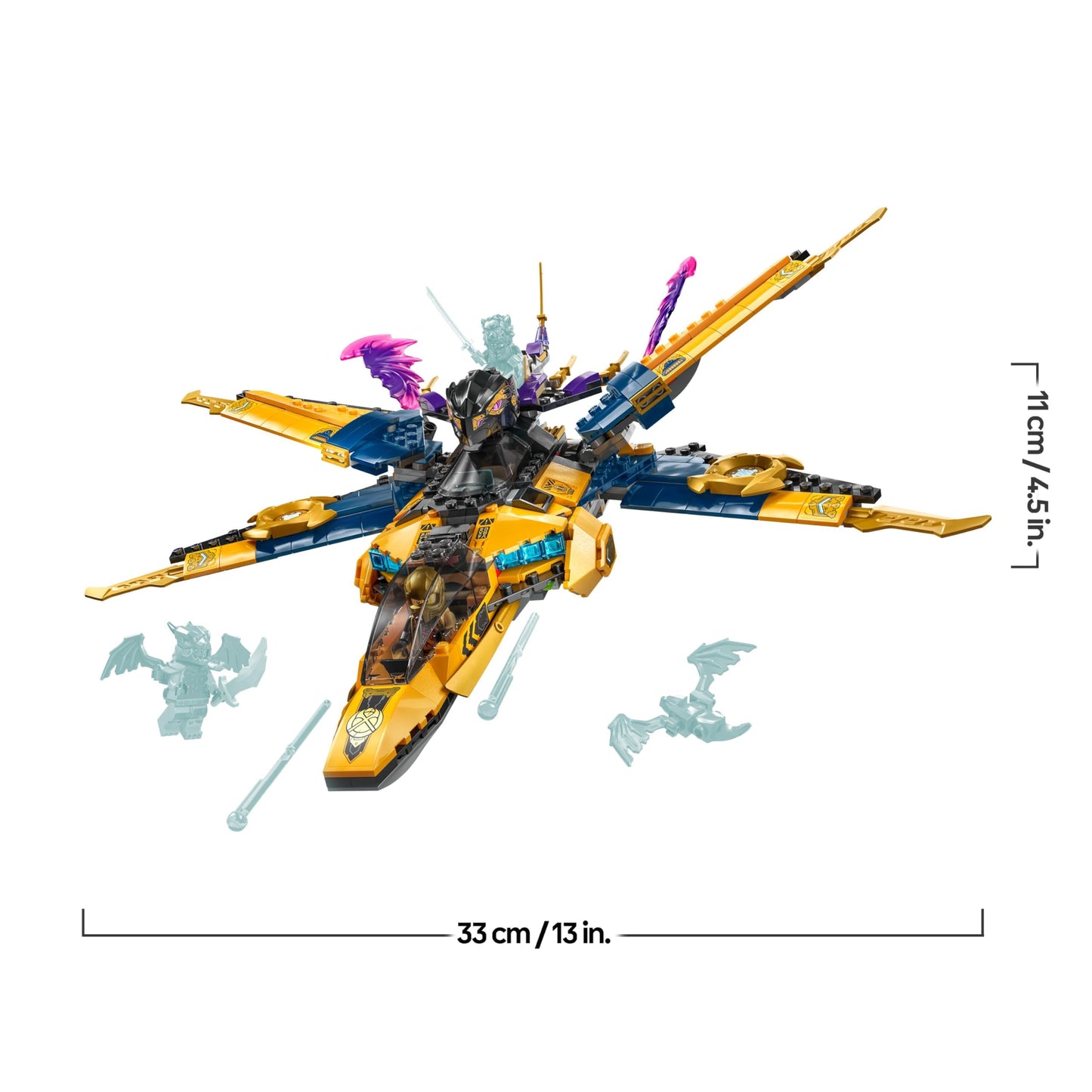 LEGO NINJAGO Ras and Arin's super storm plane - toy with drone, shooters, blades and engines - including 3 minifigures for ninja role play - building set for boys and girls aged 8 and up 71833