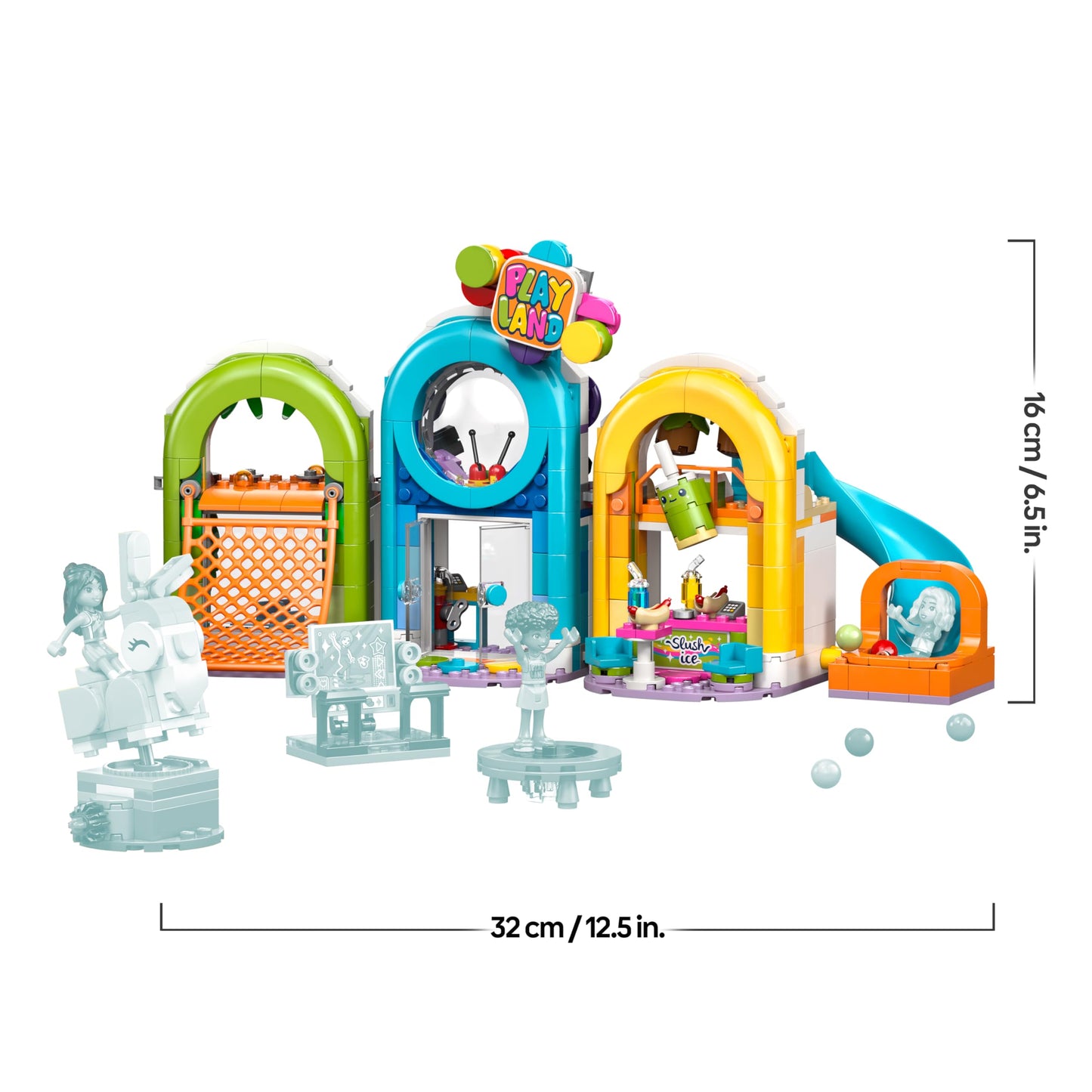 LEGO Friends Cool Indoor Playground - Toy with Slide, Ball Pit, Carousel, Snack Bar, 3 Mini Dolls & Accessories - Birthday Gift for Girls Ages 7 and Up - 42686
