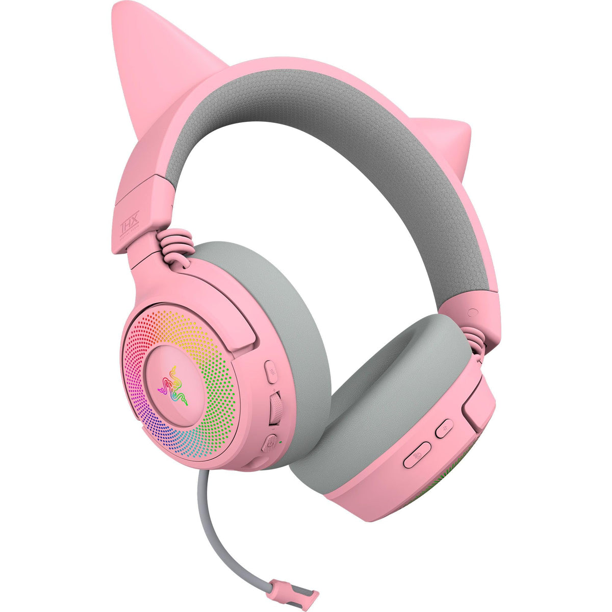 Razer Kraken Kitty V3 Pro - Wireless RGB Kitty Headset for Gaming - Reactive Streaming Cat Ears - Triforce 40mm Drivers - Hyperspeed Wireless & Bluetooth - THX Spatial Audio | Quartz - RZ04-05170200-R3M1