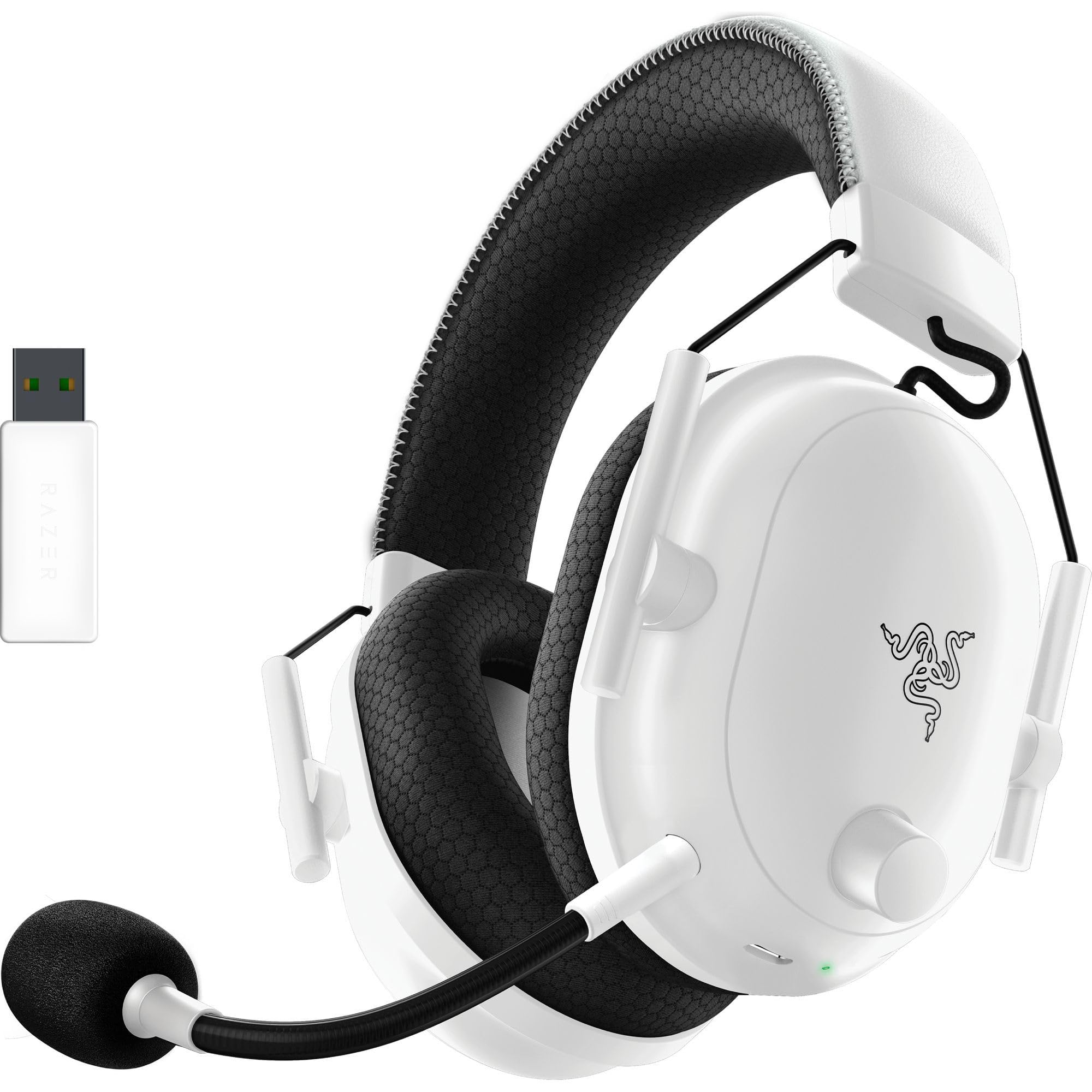 Razer BlackShark V2 Pro (2023) - Premium wireless esports headset (HyperClear super wideband microphone, Triforce Titanium 50mm driver, HyperSpeed wireless technology, up to 70 hours battery) White - RZ04-04530200-R3M1