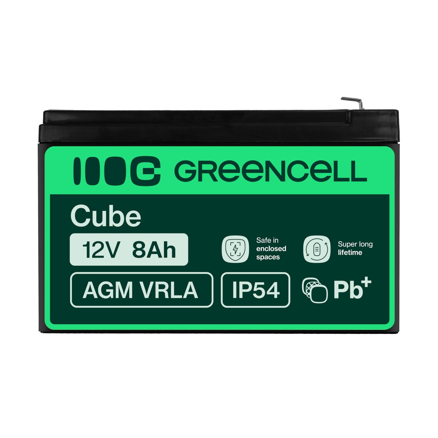 Green Cell AGM 12V 8Ah battery VRLA lead battery lead battery replacement battery gel battery cycle-proof unmanned toy electric toy alarm emergency power children's vehicles children's quad - AGM46