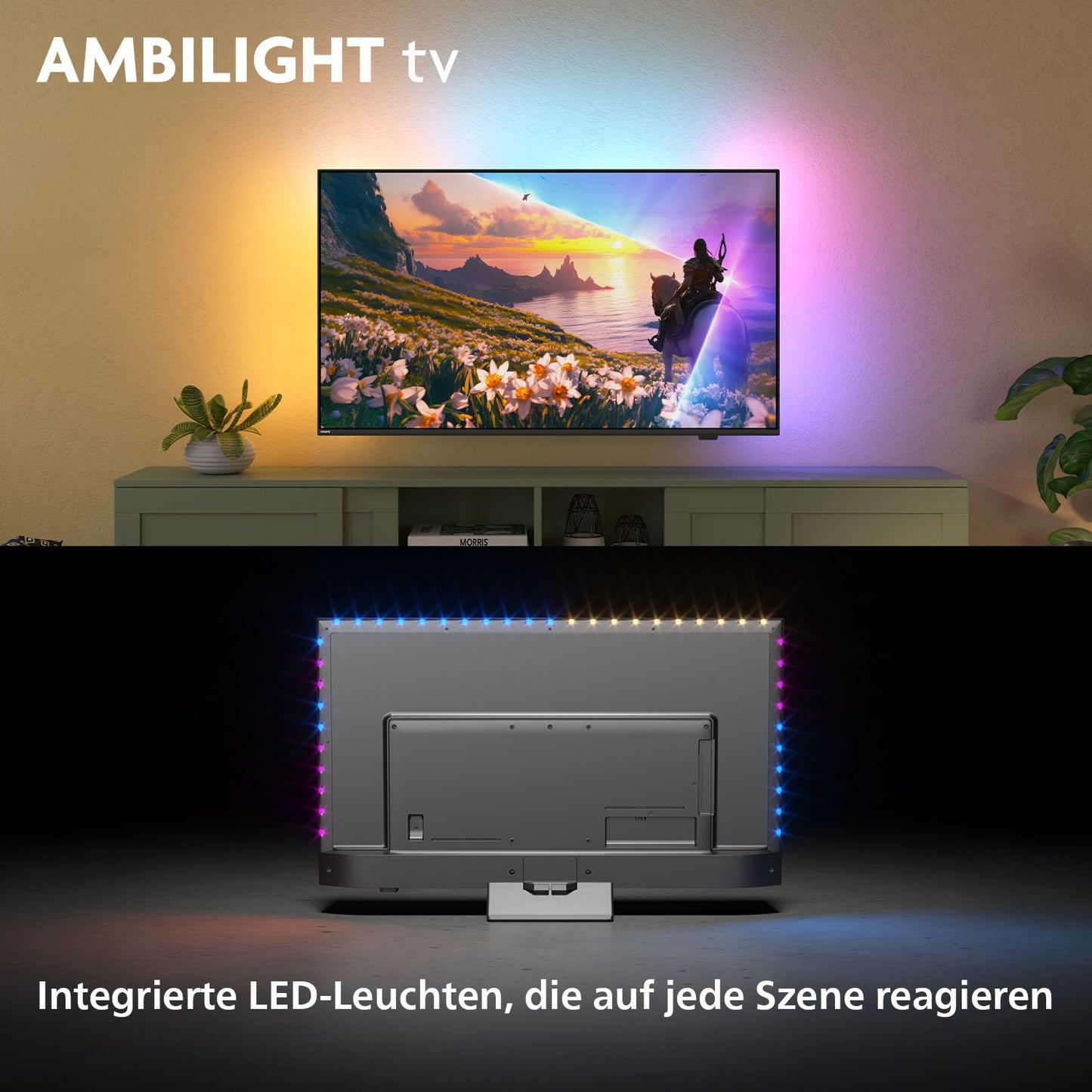 Philips Ambilight 55PUS8600 4K QLED Smart TV - 55 inch display with P5 Perfect Picture Engine Ultra HD, Titan OS, Dolby Vision and Dolby Atmos Sound - 55PUS8600/12