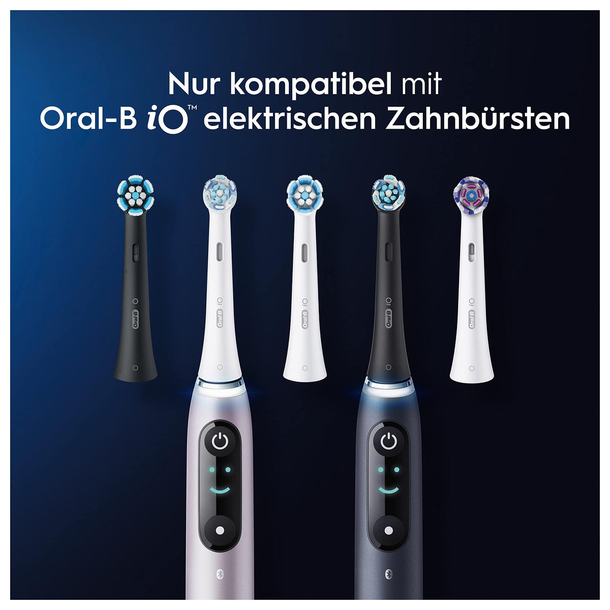 Oral-B iO Periuțe de schimb pentru periuța electrică, 6 bucăți, curățare dentară cu tehnologia iO, cap de periuță, negru - 4210201418184