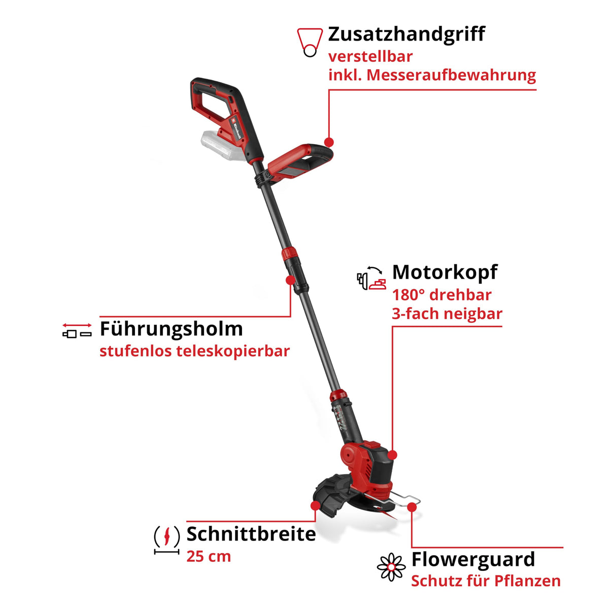 Einhell Cordless Grass Trimmer GE-CT 18/25-1 Li-Solo - 3411256