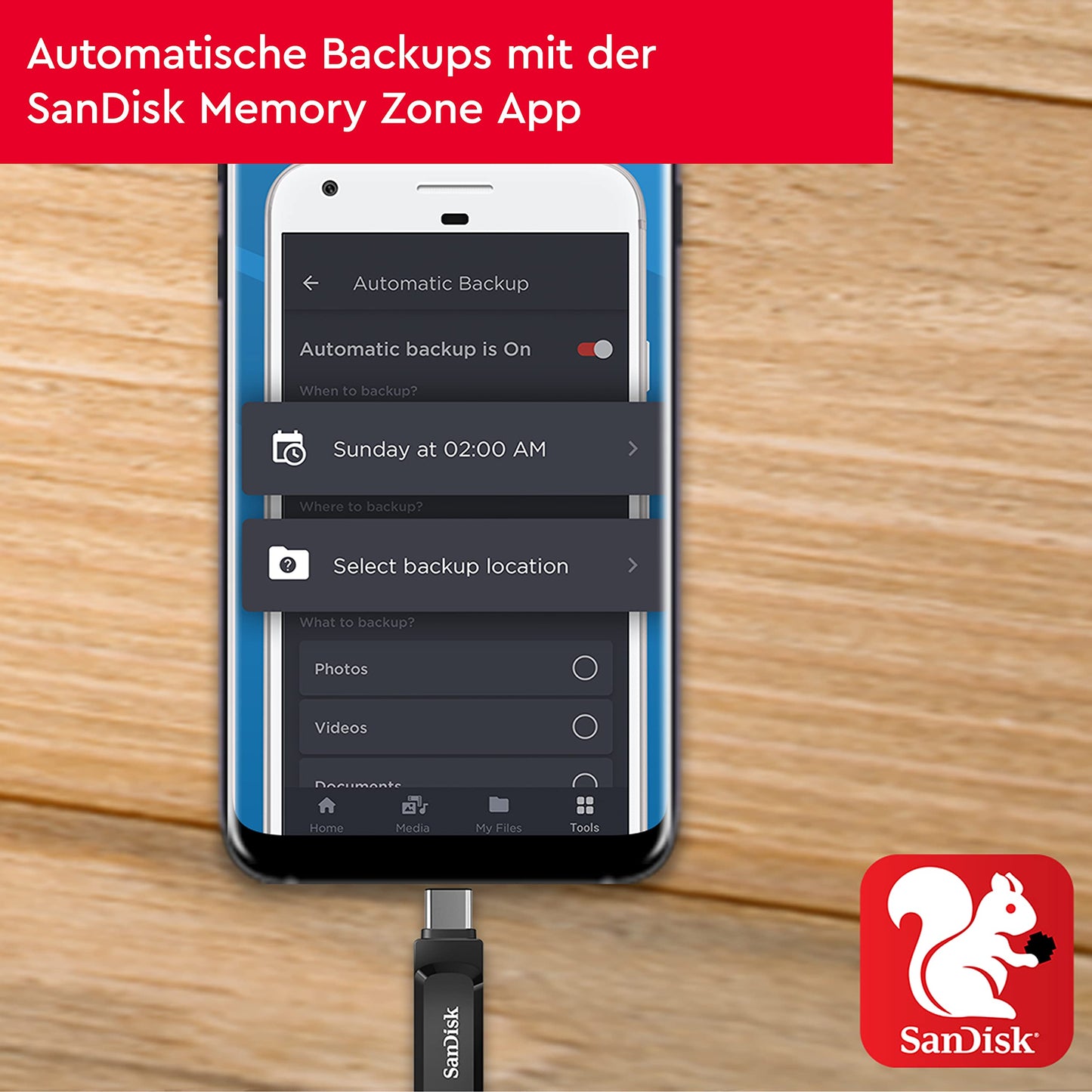 SANDISK Ultra Dual Drive Go USB Type-C & Type-A, 512 GB (Android smartphone memory, USB Type-C & Type-A port, 400 MB/s reading speed, can be used as a key fob) Black - SDDDC3-512G-G46