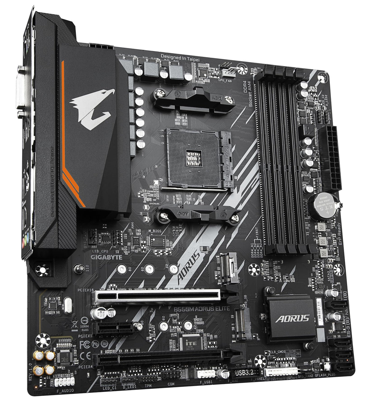 GIGABYTE B550M AORUS Elite Placă de bază – procesoare AMD Ryzen 5000, placă de bază Micro-ATX, VRM cu 5+3 faze, până la 4733 MHz DDR4, PCIe 4.0 + PCIe 3.0 M.2, LAN 1GbE, USB 3.2 Gen 1