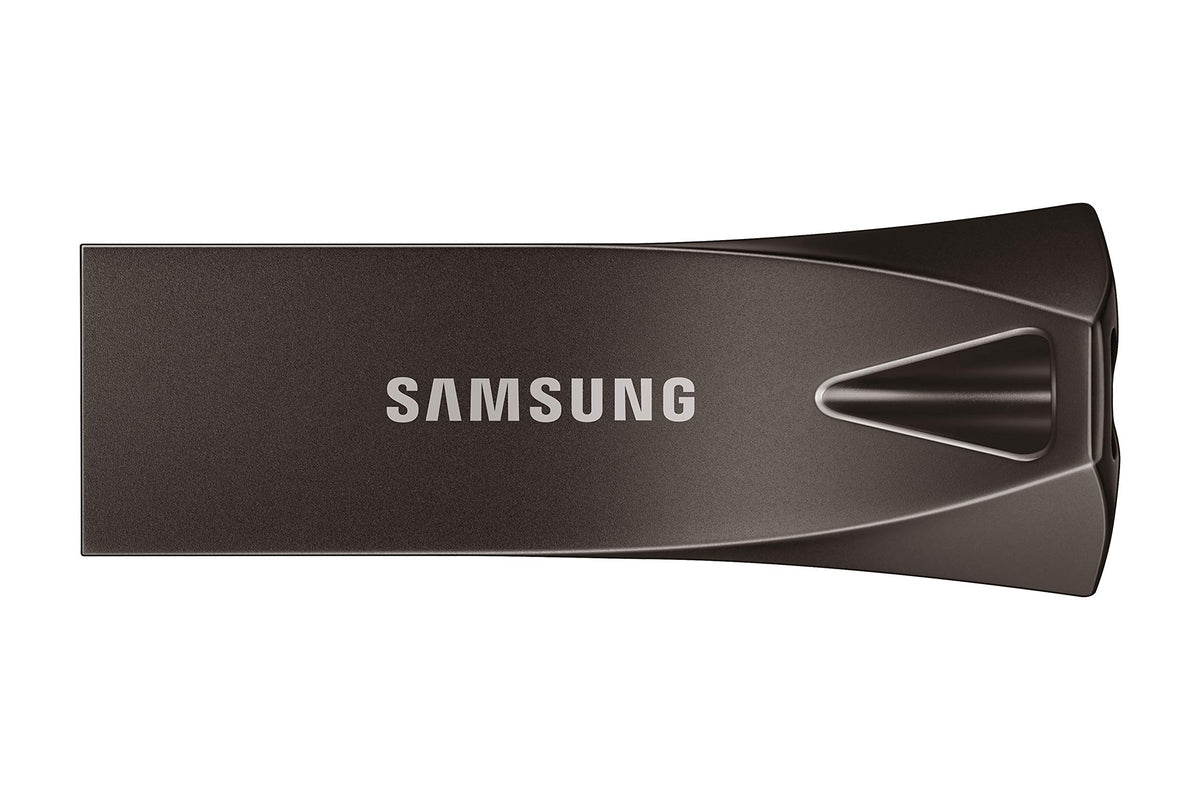 Samsung BAR Plus USB Flash Drive Type-A, 64GB, 200MB/s Read, 30MB/s Write, Durable USB 3.1 Memory Stick with Key Ring, Titan Gray, MUF-64BE4/APC