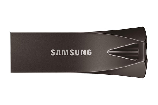 Samsung BAR Plus USB Flash Drive Type-A, 64GB, 200MB/s Read, 30MB/s Write, Durable USB 3.1 Memory Stick with Key Ring, Titan Gray, MUF-64BE4/APC