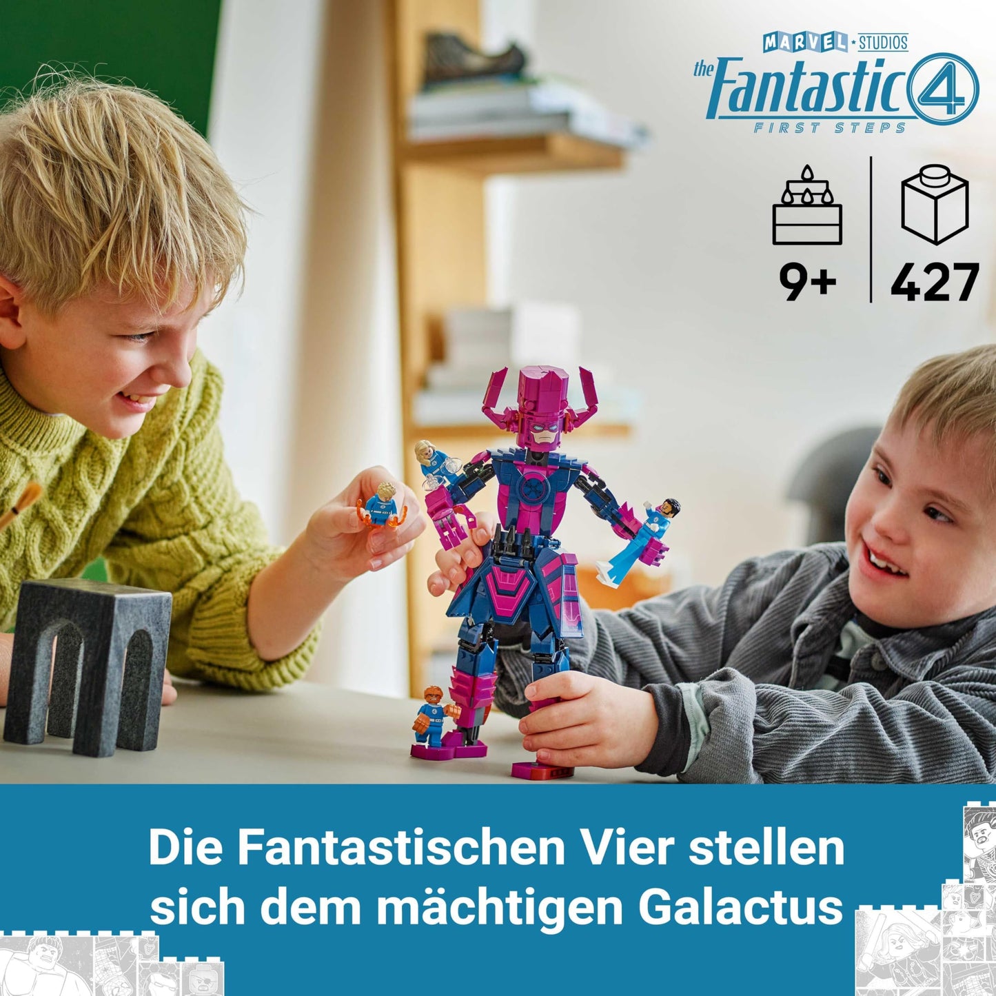LEGO ǀ Marvel Fantastic Four vs. Galactus building figure - building set with superheroes - playset with The Thing, Invisible Woman and Human Torch - creative gift for boys and girls - 76316