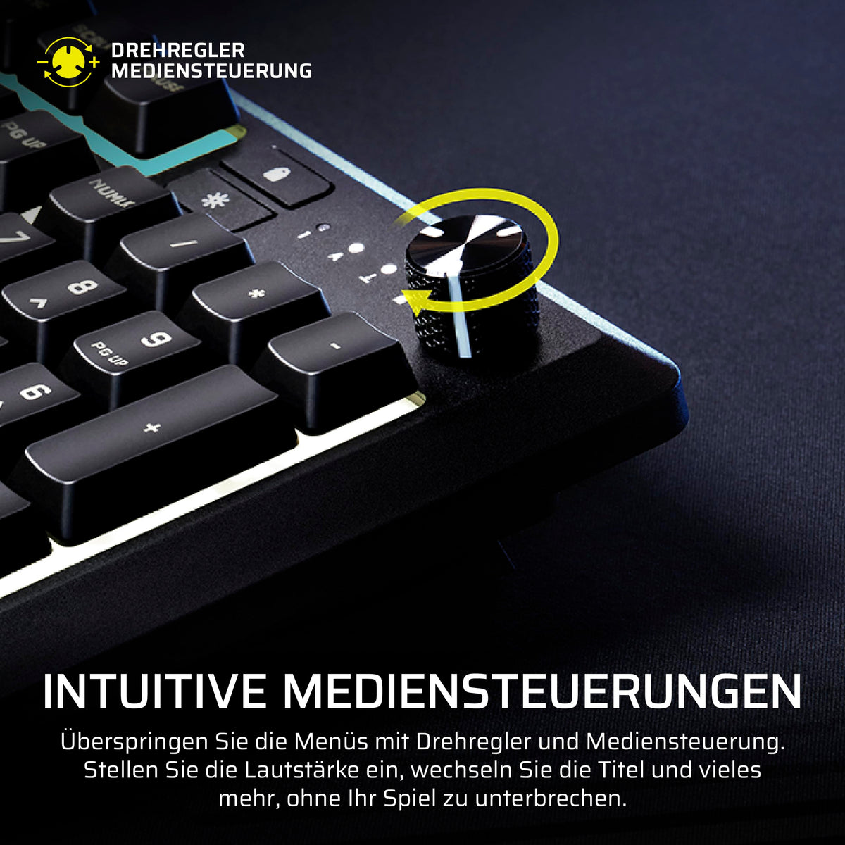 Corsair Skiff 100 Plus Silent RGB Wired Gaming Keyboard - Black - CH-9226I65-DE