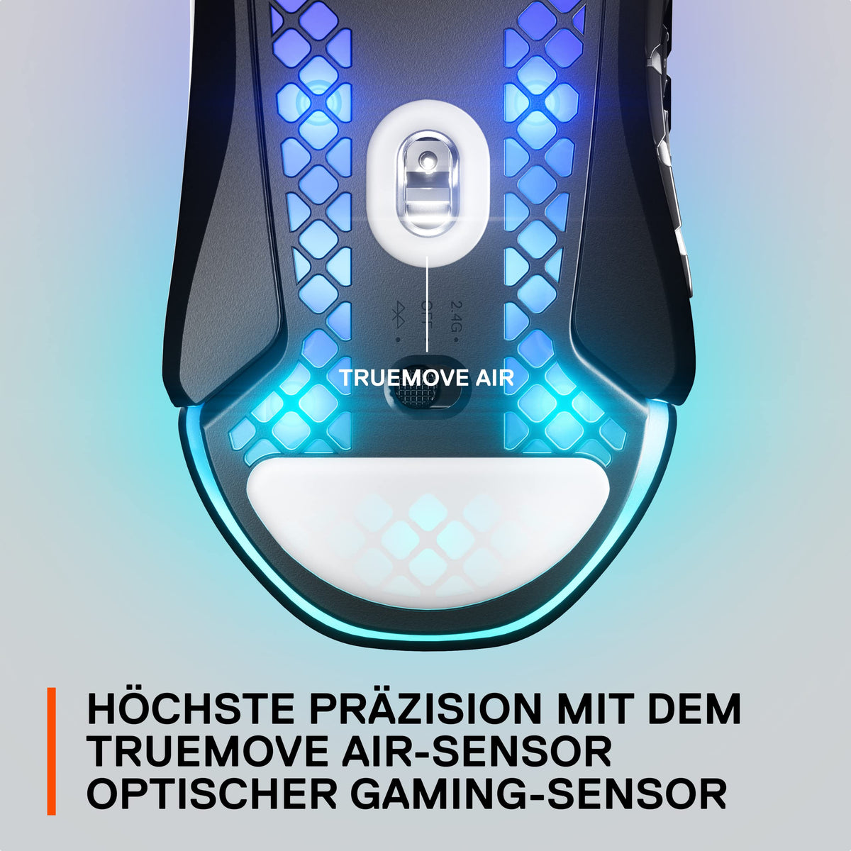 SteelSeries Aerox 9 Wireless - Mouse de gaming RGB cu deschideri în suprafață - Design ultra-ușor, rezistent la apă - 18 butoane - Bluetooth/2,4 GHz - Senzor optic TrueMove Air cu 18.000 DPI - 62618