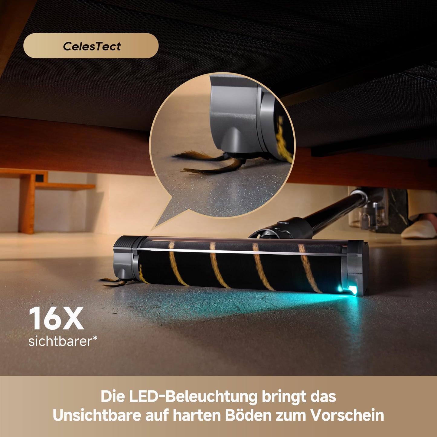 dreame R30 wireless vacuum cleaner, side brush, for numerous surfaces, dust lighting, tangle-free, 22,000PA / 190 AW suction power, 90 min. maximum running time, filtering 99.9% - VRV31D