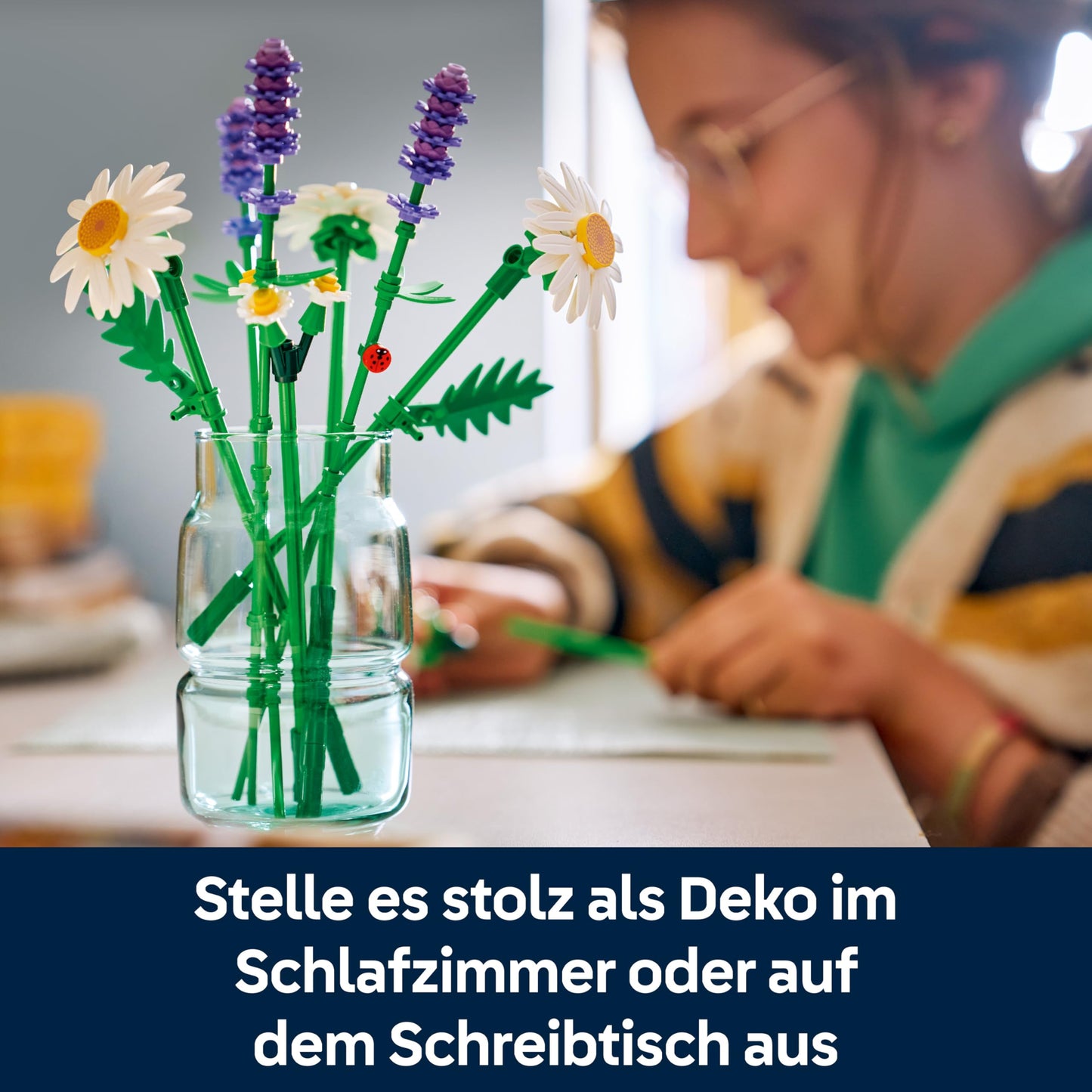 LEGO Botanicals Daisy - Bouquet of artificial flowers with daisies and lavender - DIY decoration for the children's room - birthday gift idea for girls aged 9 and over - 11508