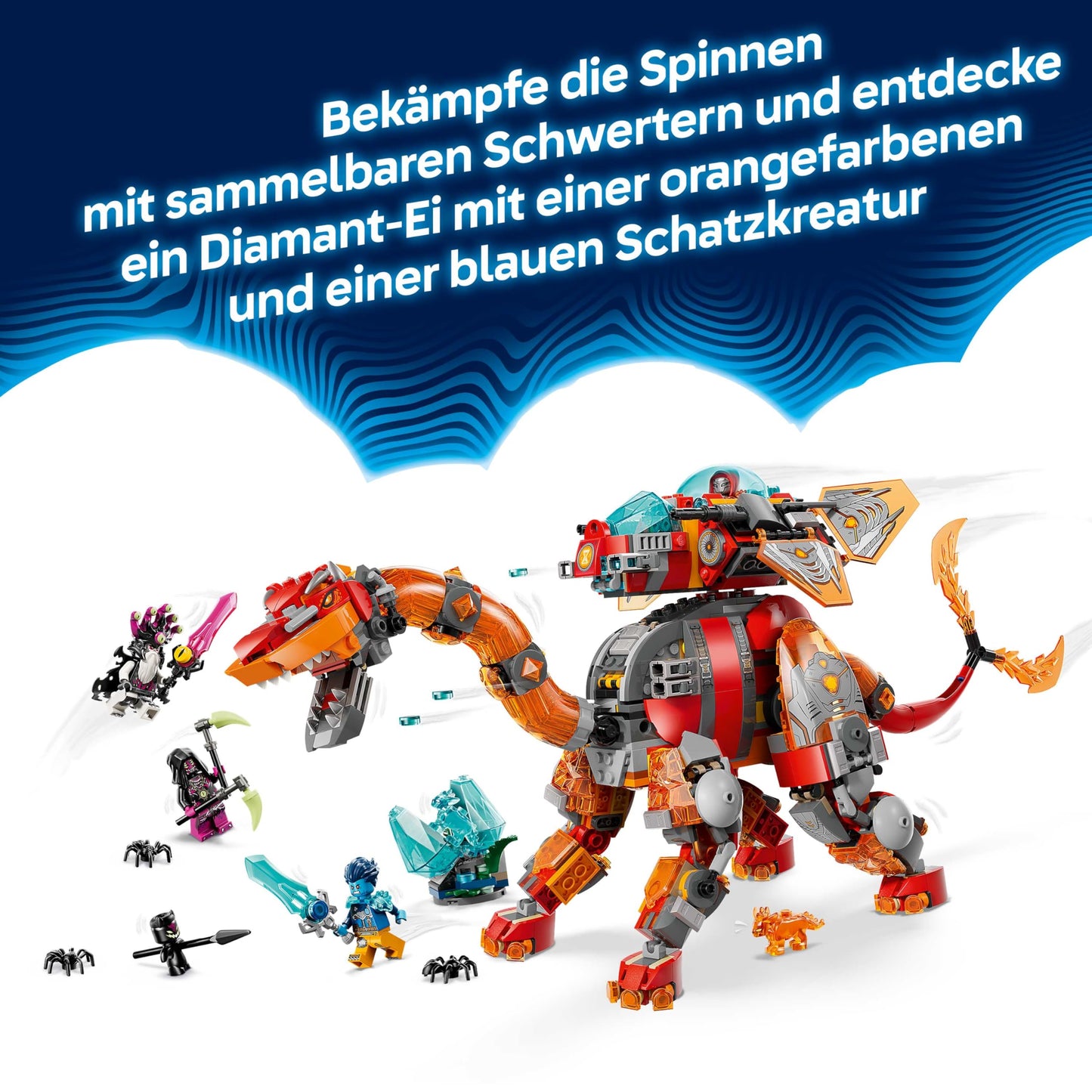 LEGO DREAMZzz 2in1 dino jet plane - dinosaur toy convertible into stegosaurus - including 4 minifigures and 2 collectible treasure creatures - gift for boys aged 9 and up - 71514