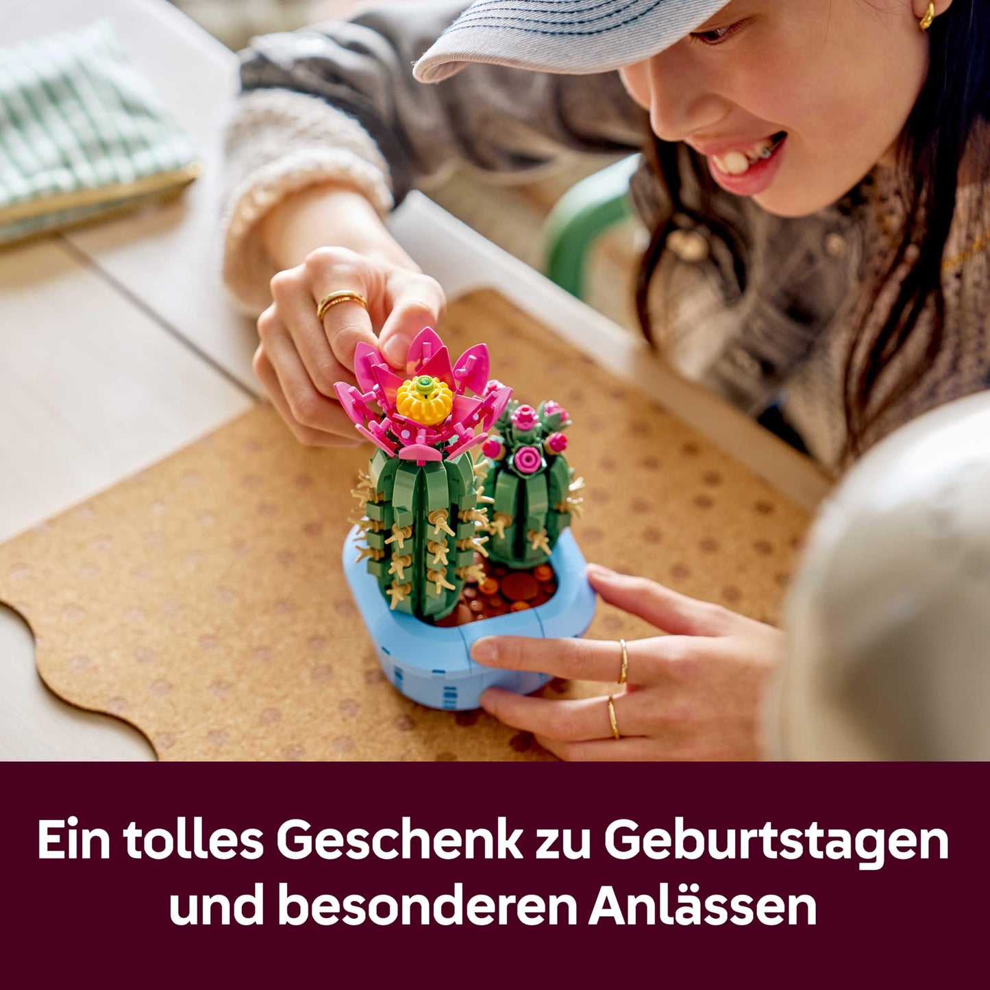 LEGO Botanicals Blooming Cactus - Set with artificial plant with 2 cacti and artificial flowers - DIY decoration - birthday gift idea for girls aged 9 and up & adult plant lovers - 11509