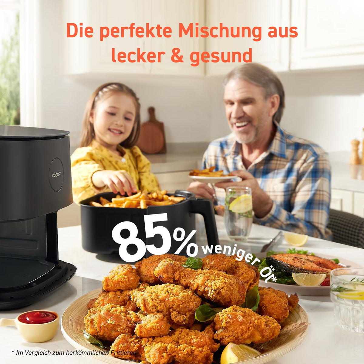 Cosori Airfryer, 4.7L 7-in-1 hot air fryer - ‎CAF-L501